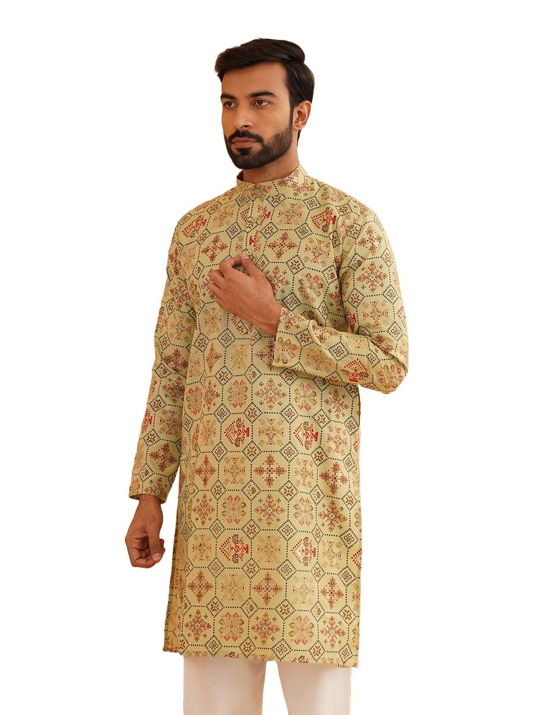 SOJANYA Pista Green Kurta for Men