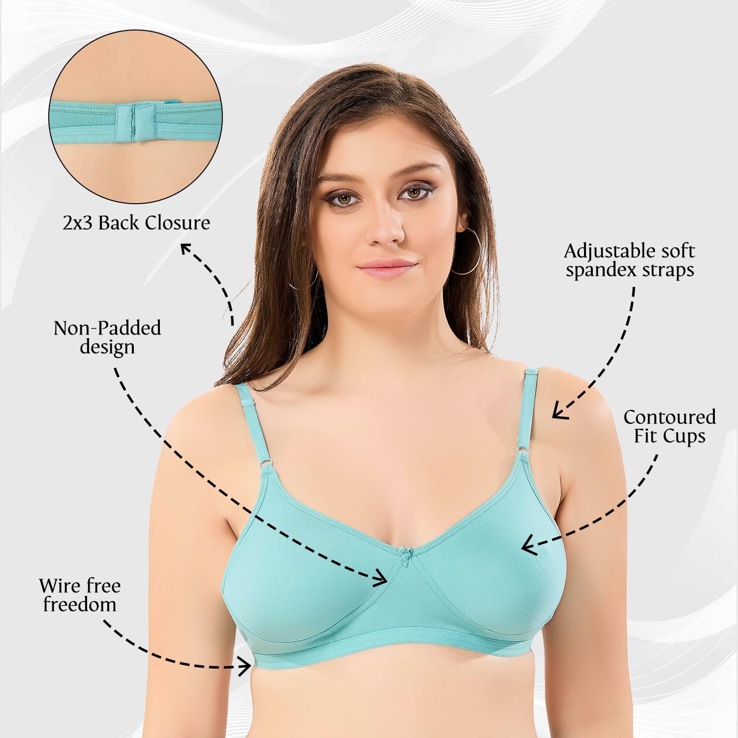 TRASA Women's Seamless Cotton Bra - Image 3