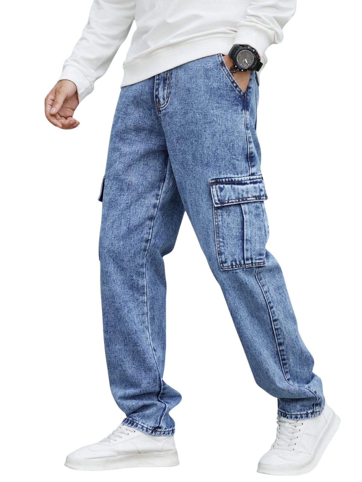 GRECIILOOKS Men's Cargo Jeans