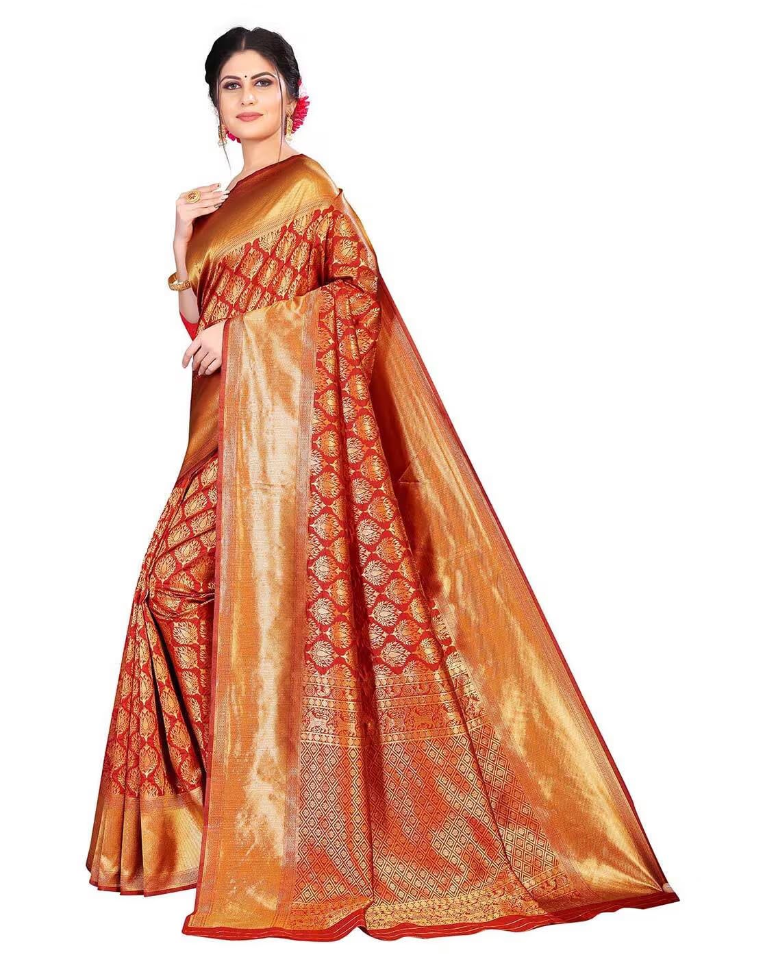 Yashika Banarasi Kanjivaram Red Art Silk Saree - Image 2