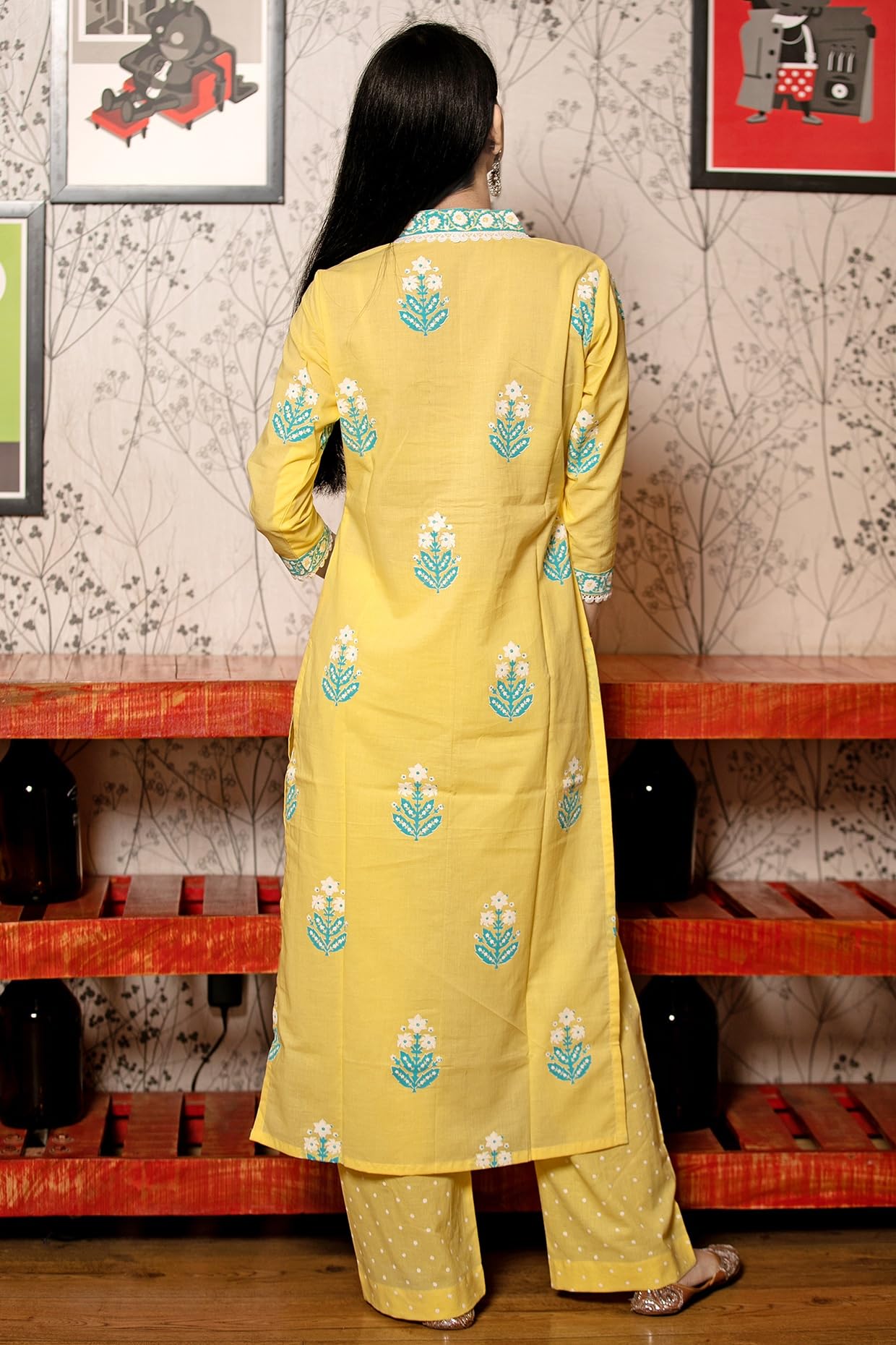 GoSriKi Women's Mustard Kurta Set - Image 2