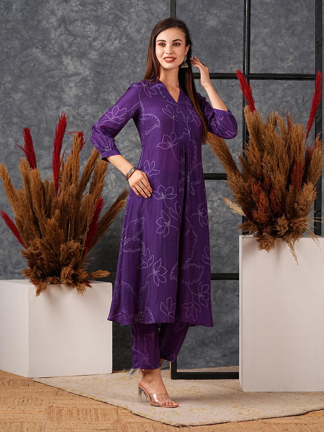 GoSriKi Women's Anarkali Kurta Set - Marup Begani - Image 4