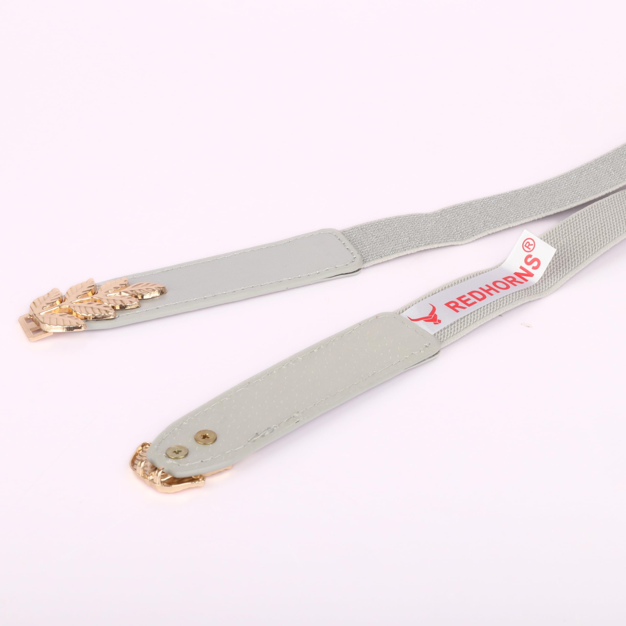 REDHORNS Elastic Fabric Waist Belt for Women - Silver - Image 4