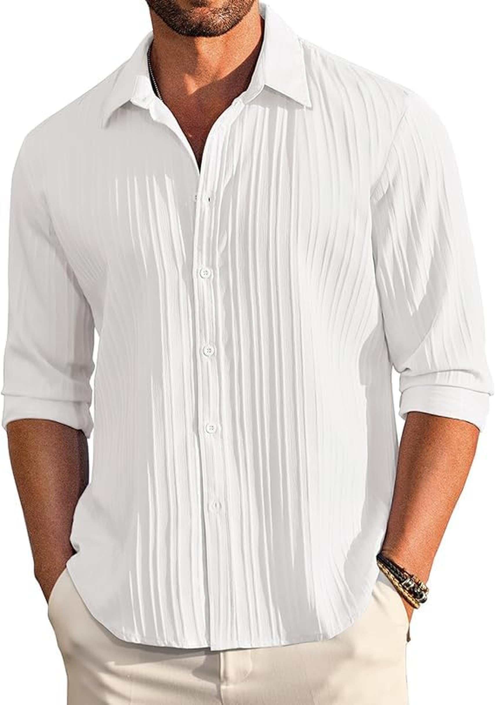 Colebrook Men's White Linen Shirt