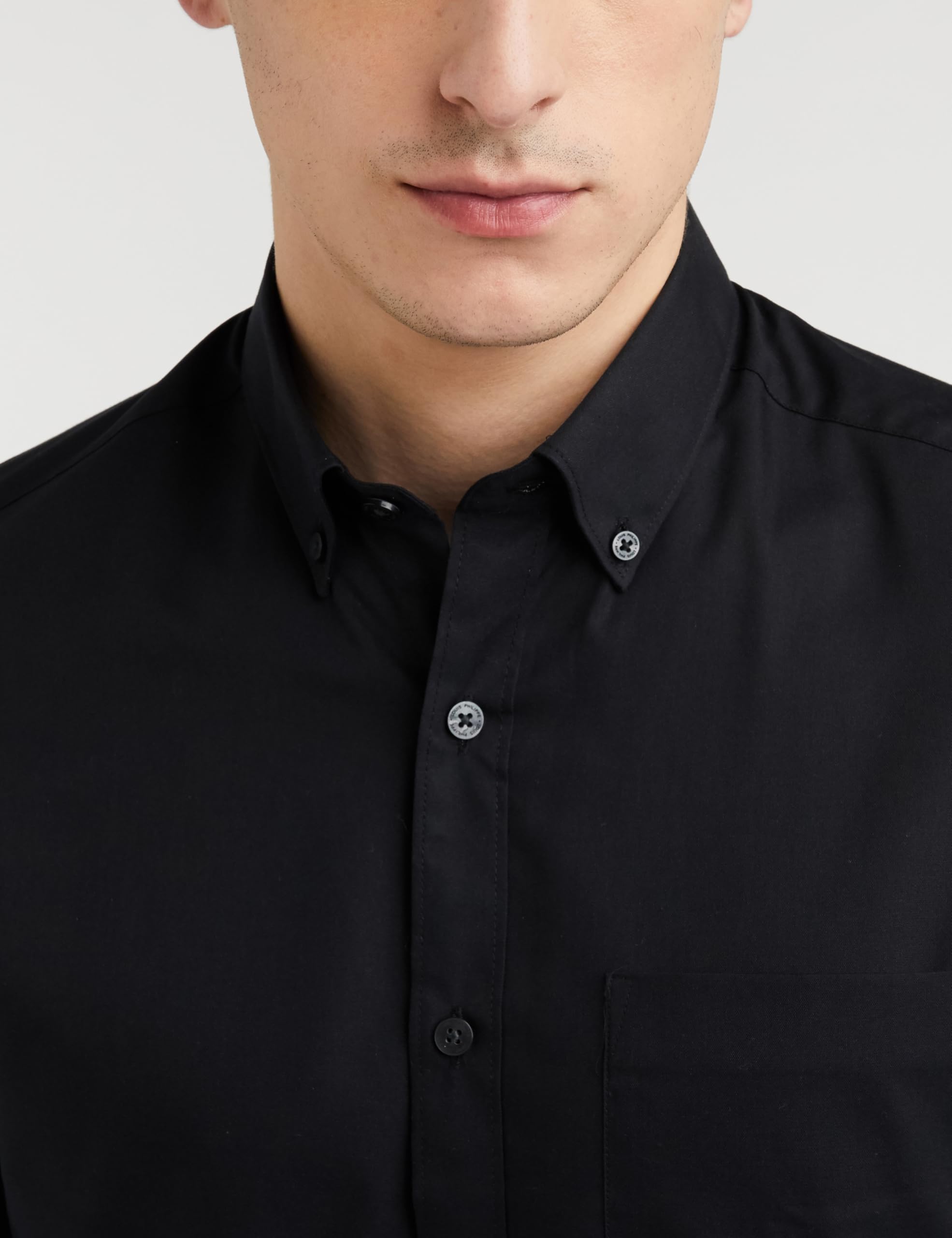 Louis Philippe Men's Cotton Classic Fit Shirt - Black - Image 4