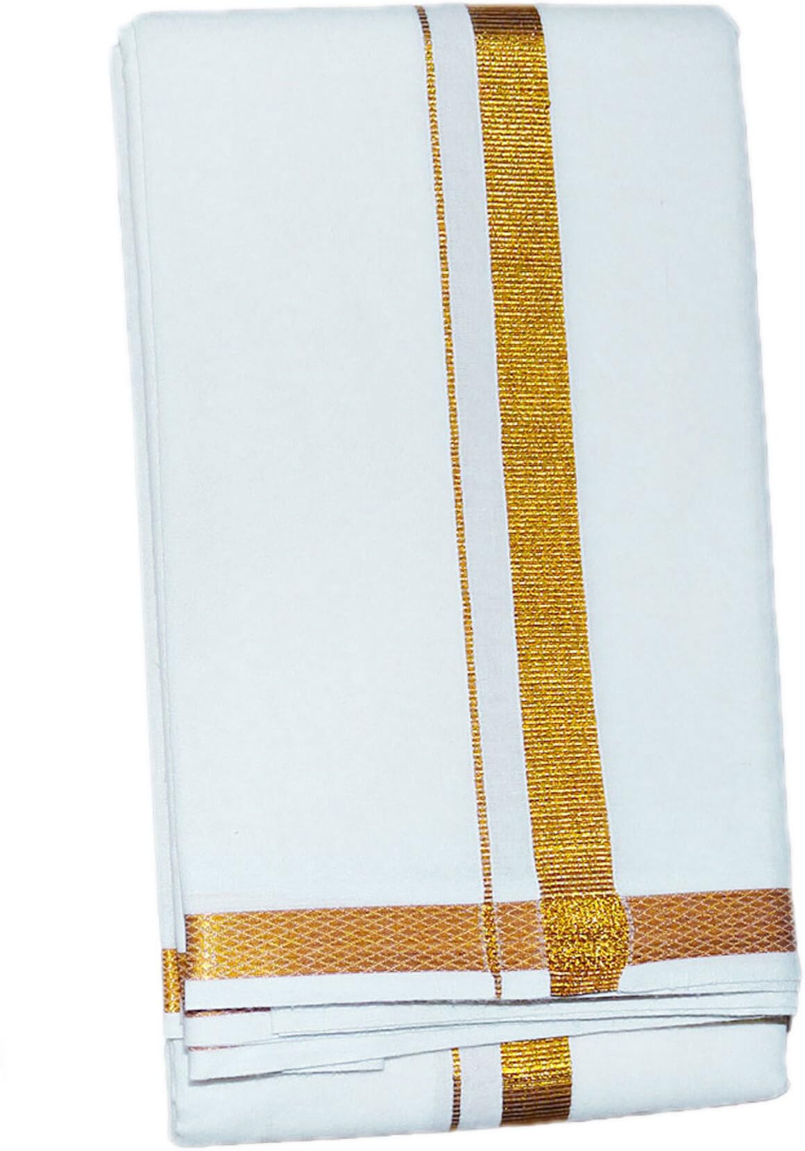 PRAKASAM Cotton Dhoti for Mens - White - Image 3