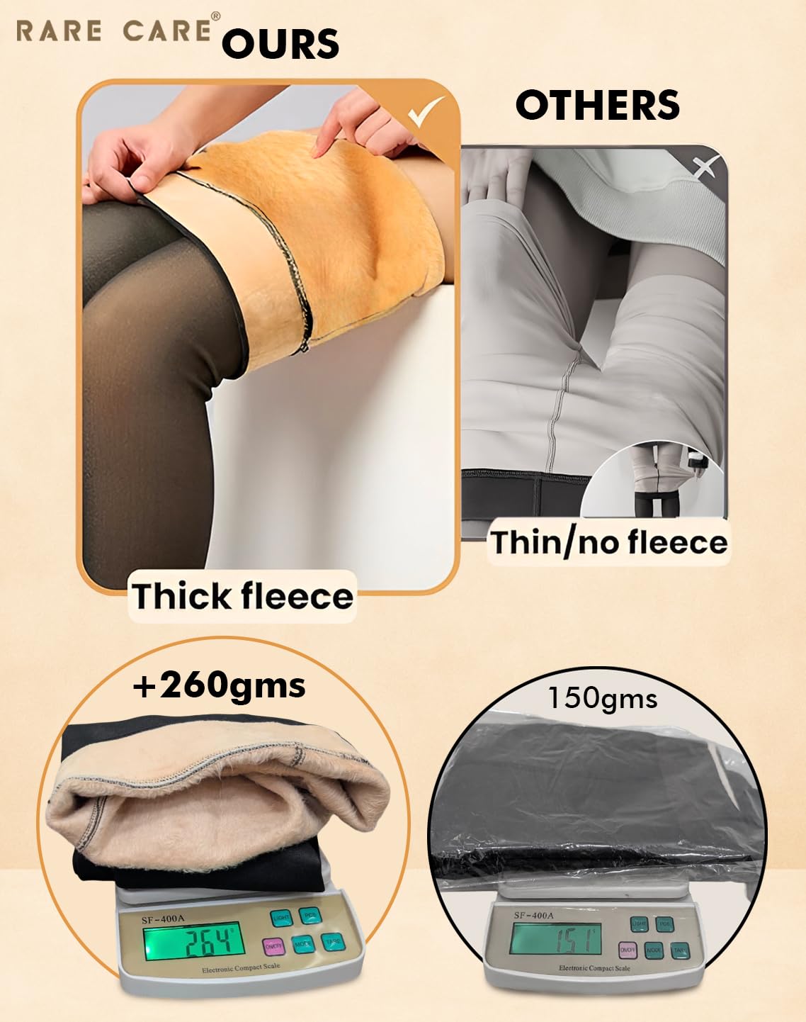 RARECARE Thermal Leggings for Women & Girls - Black - Image 3