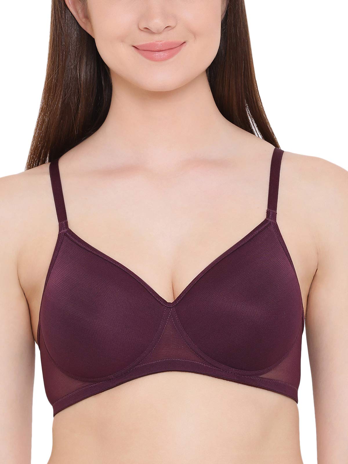 Clovia Women's Wire Free T-Shirt Bra - Dark Purple