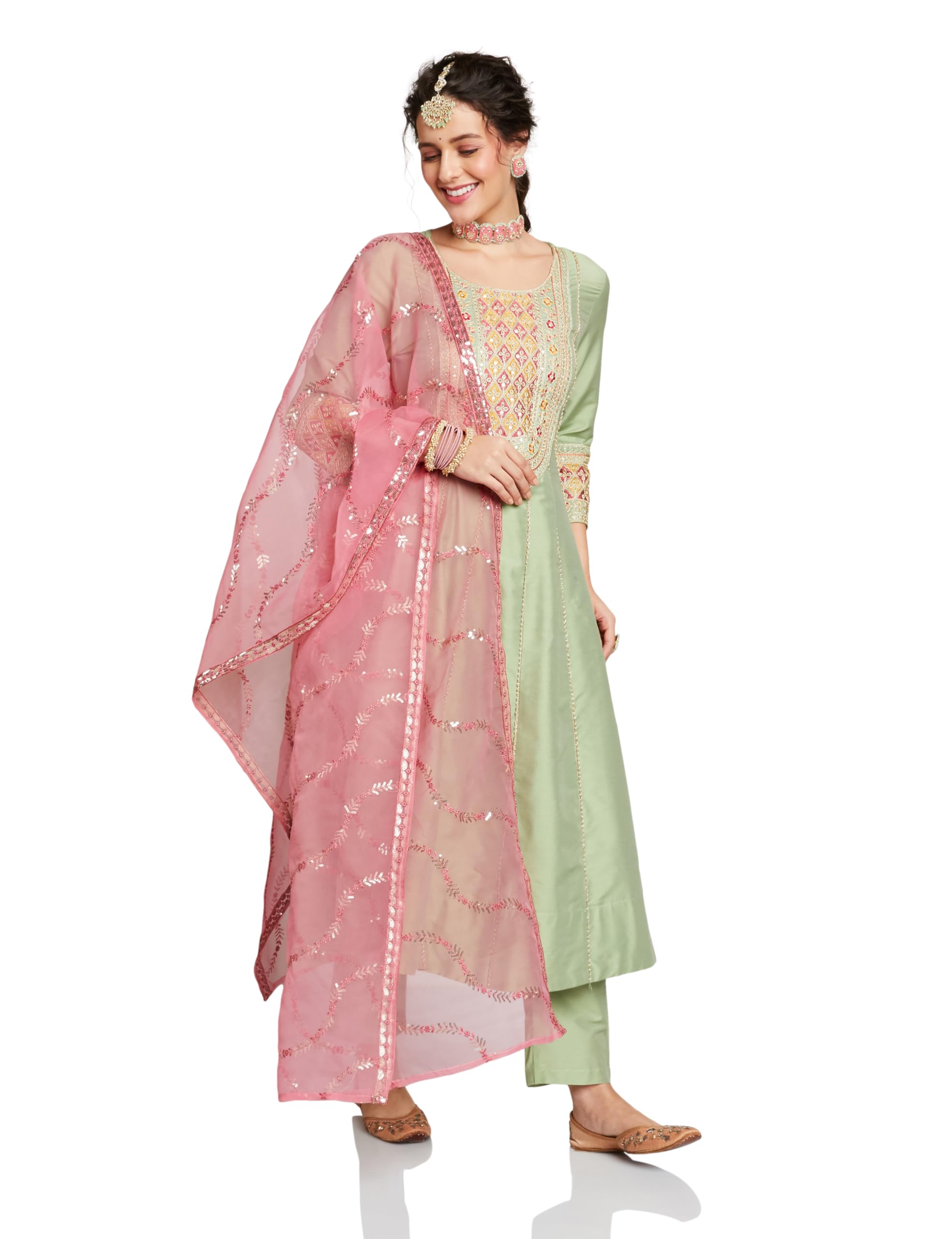Myx Women's Embroidered Anarkali Kurta Set
