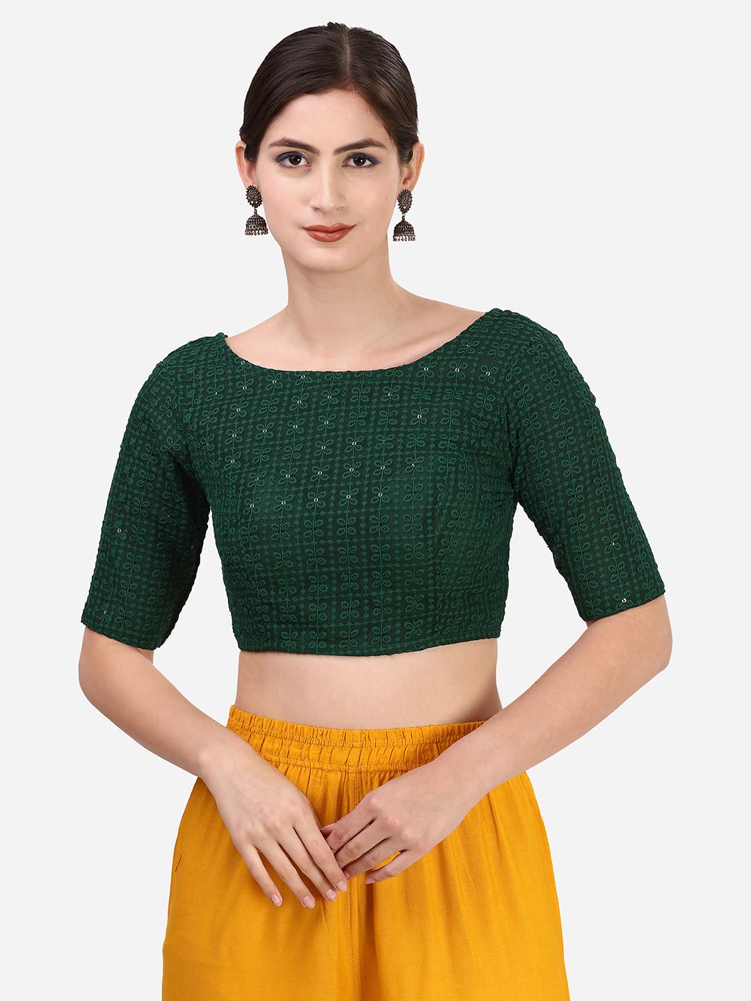 OOMPH Women's Cotton Schiffli Blouse - Image 2