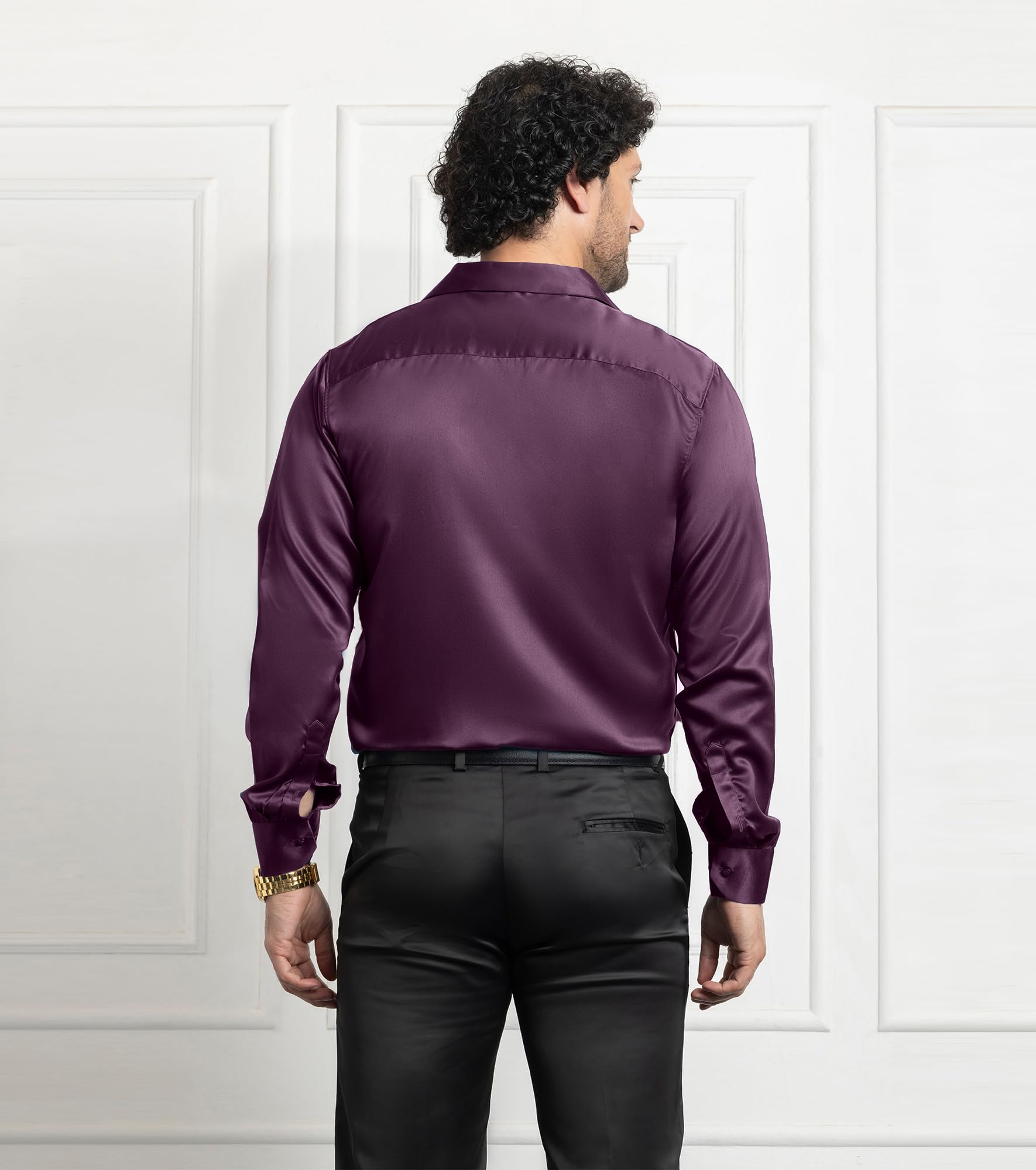 CVC Men's Wine Satin Shirt - Image 2
