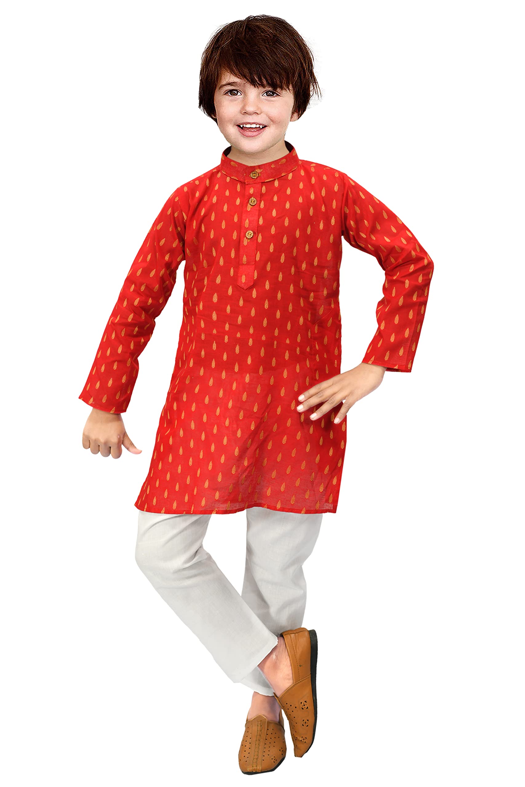Taimoor Boys Kurta Pyjama Set - Red