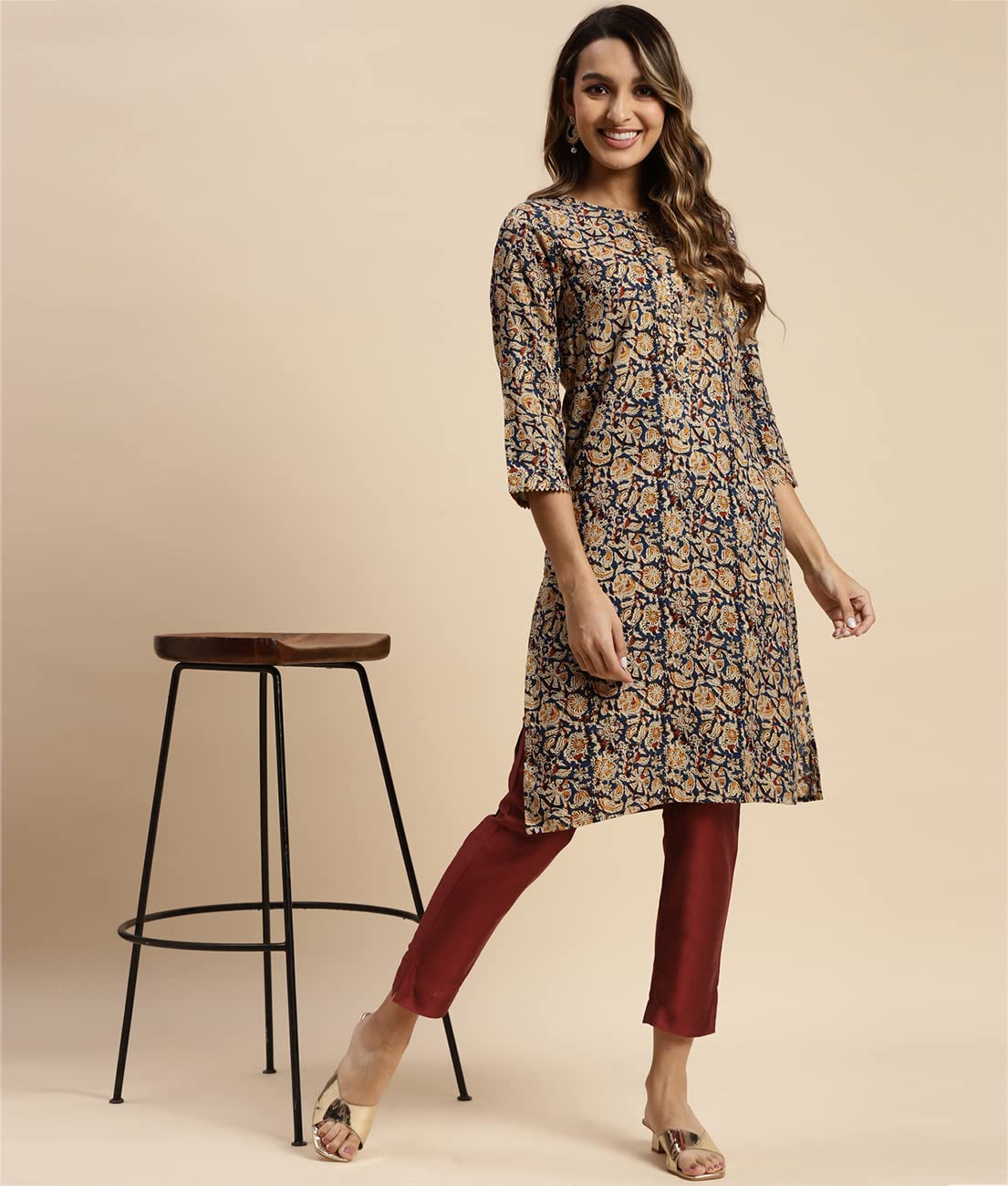 rangita Women Maroon Ankle Length Straight Pant - Image 5