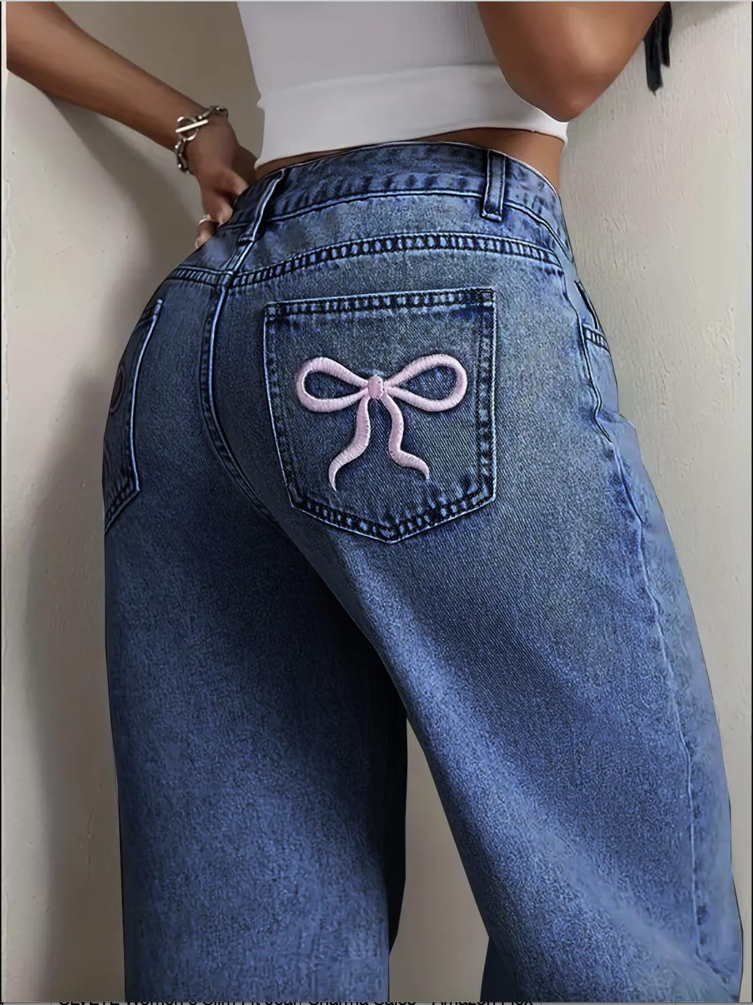 High Waist Baggy Jeans Women - Blue Denim - Image 5