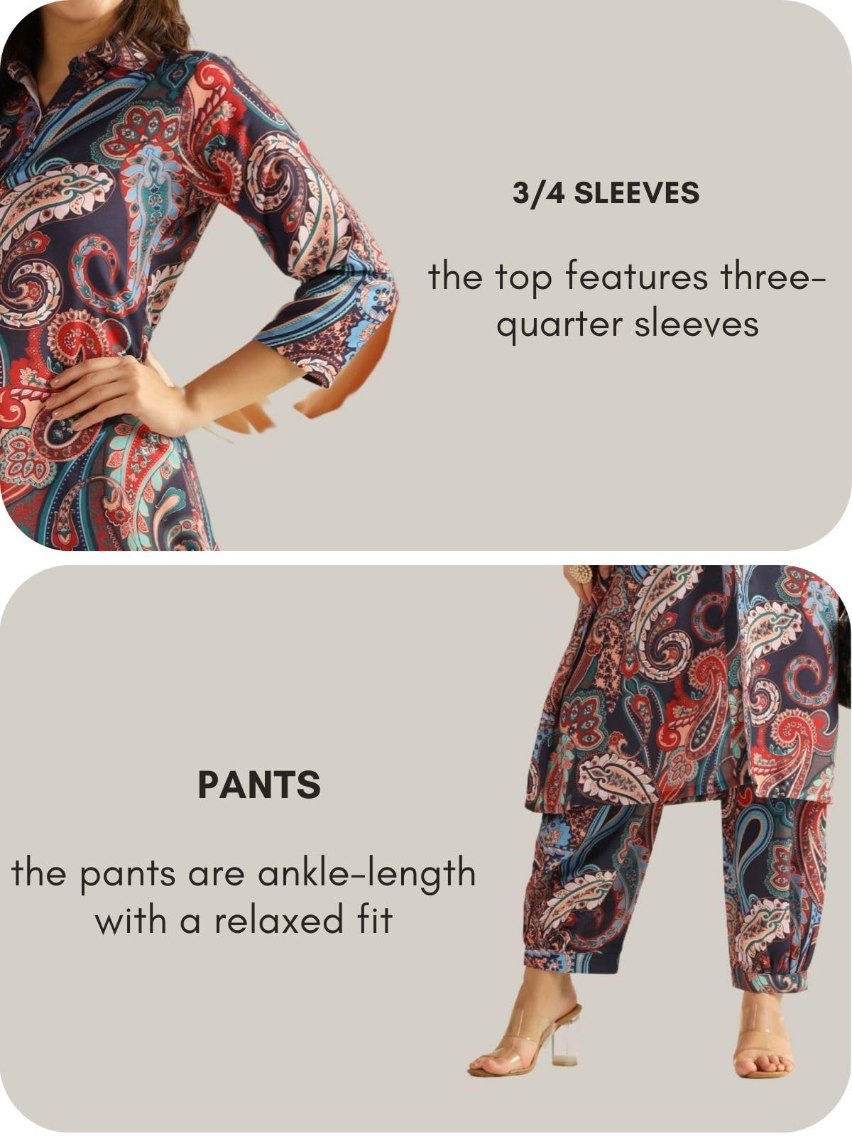 GRECIILOOKS Ethnic Co Ord Set for Women - Blue - Image 5