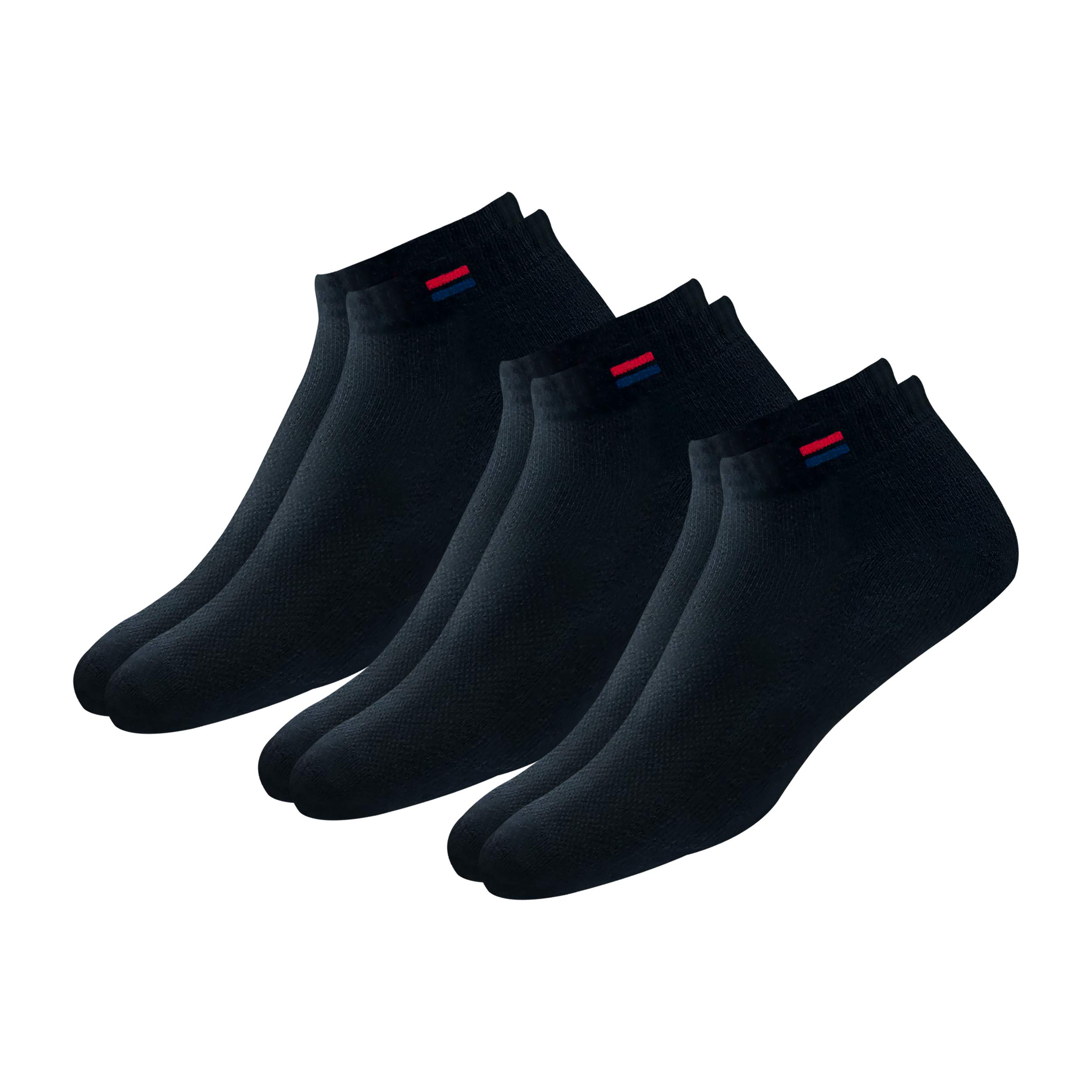 NAVYSPORT Socks for Men - Solid Ankle Length Cotton - Black