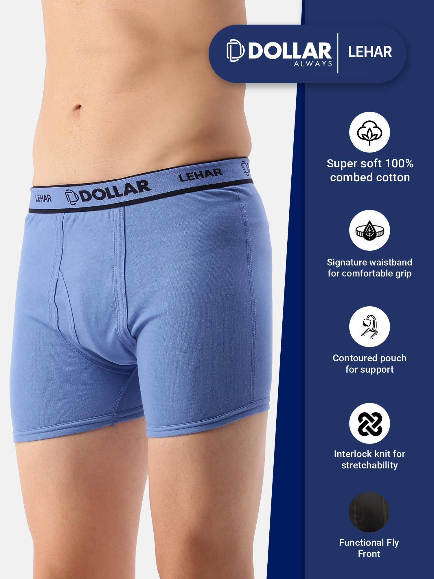 Dollar Lehar Mens Combed Cotton Trunk - Image 5