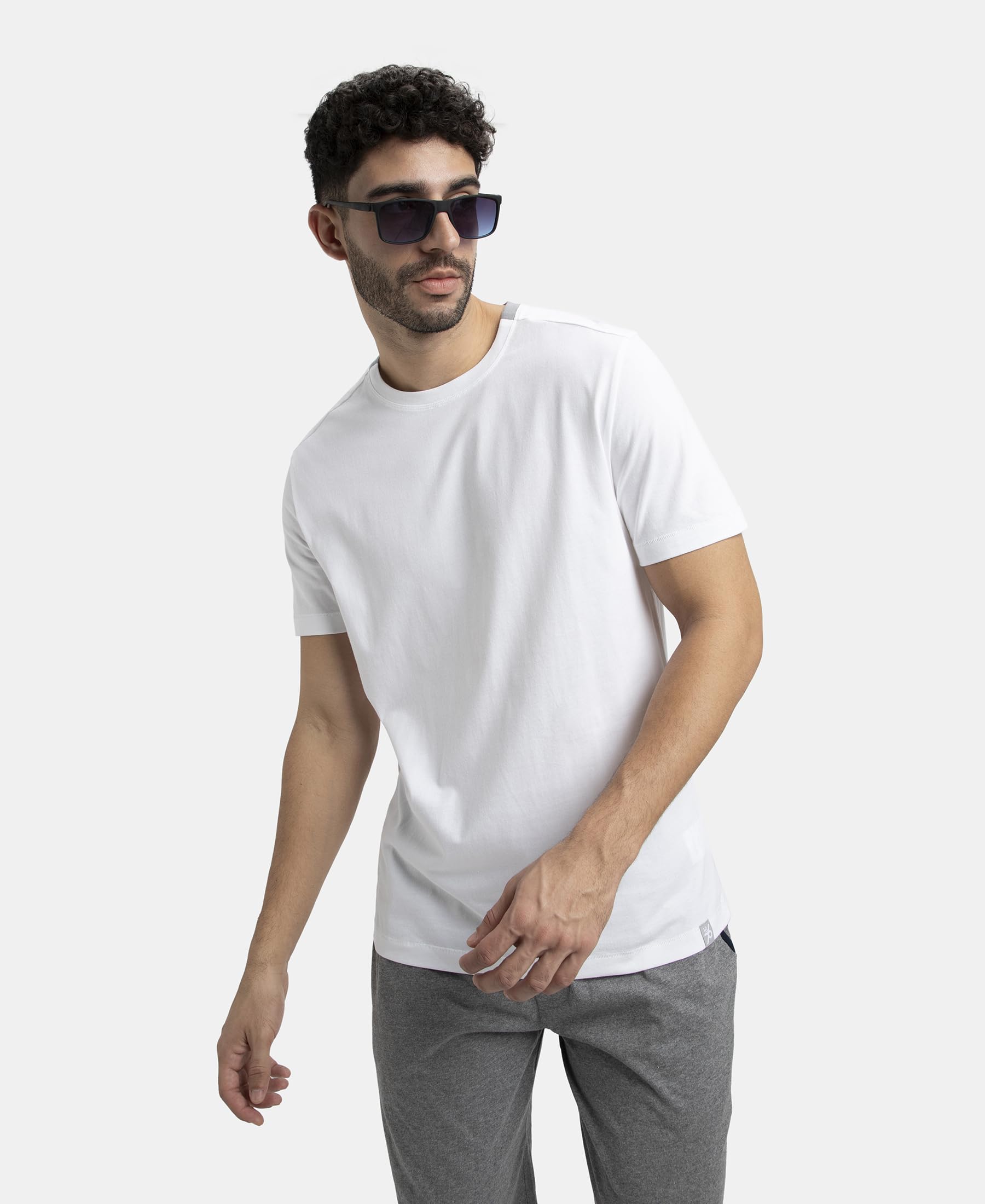 Jockey Men's Cotton Round Neck T-Shirt - White - Image 5