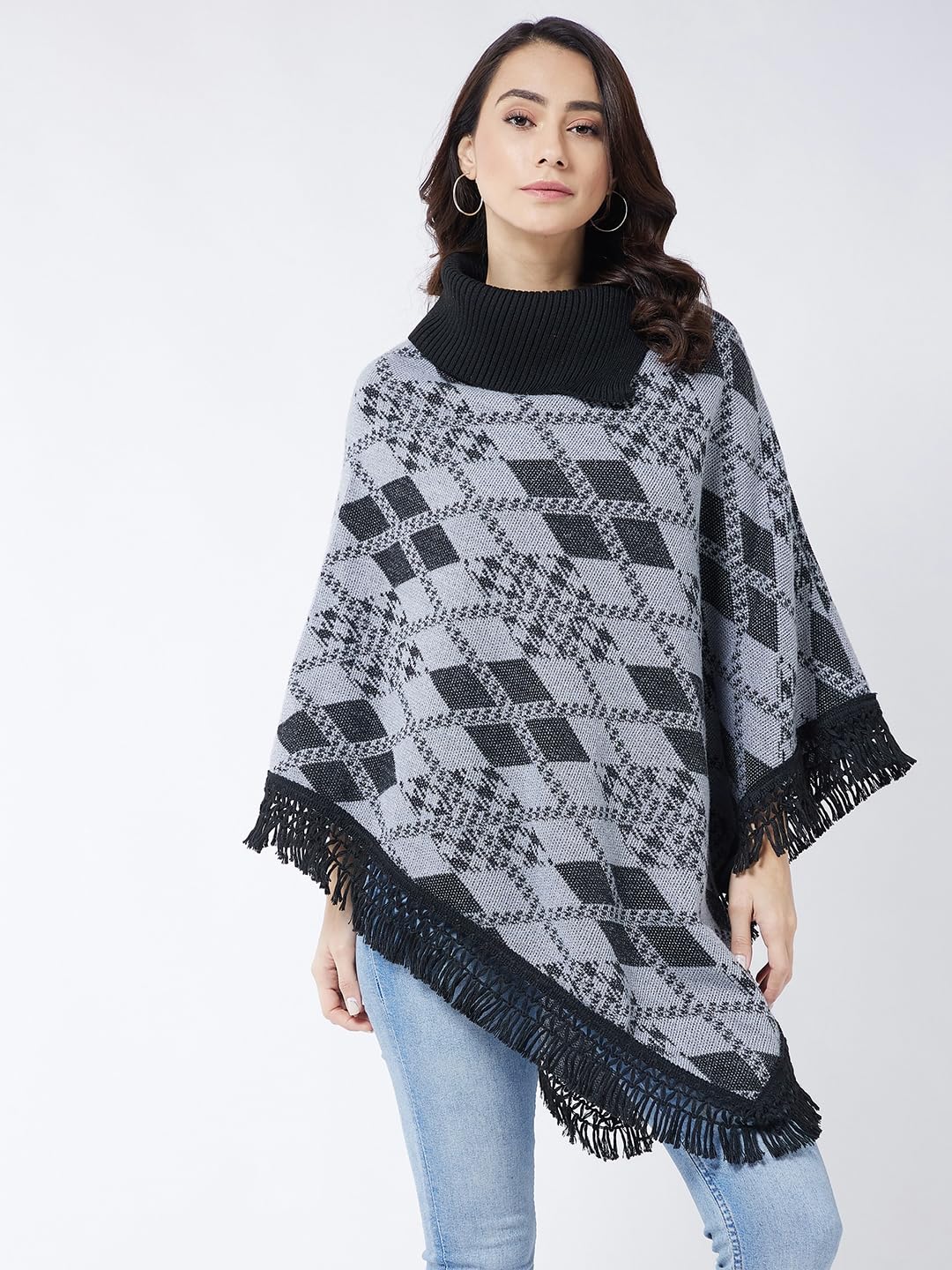 Pivl Wool Blend Poncho - Grey - Image 4