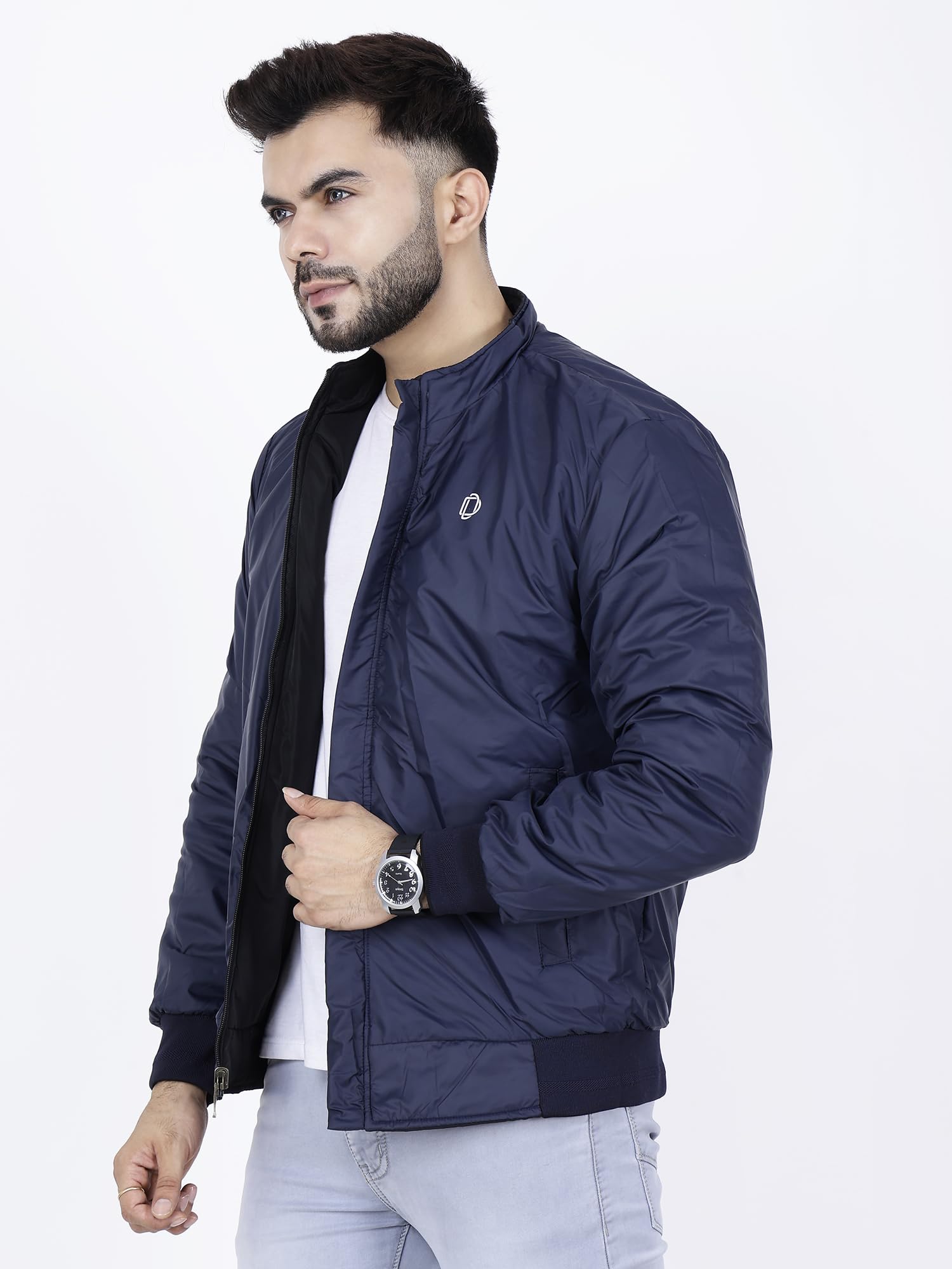 Dolllar Men Casual Zipper Bomber Jacket - Image 2