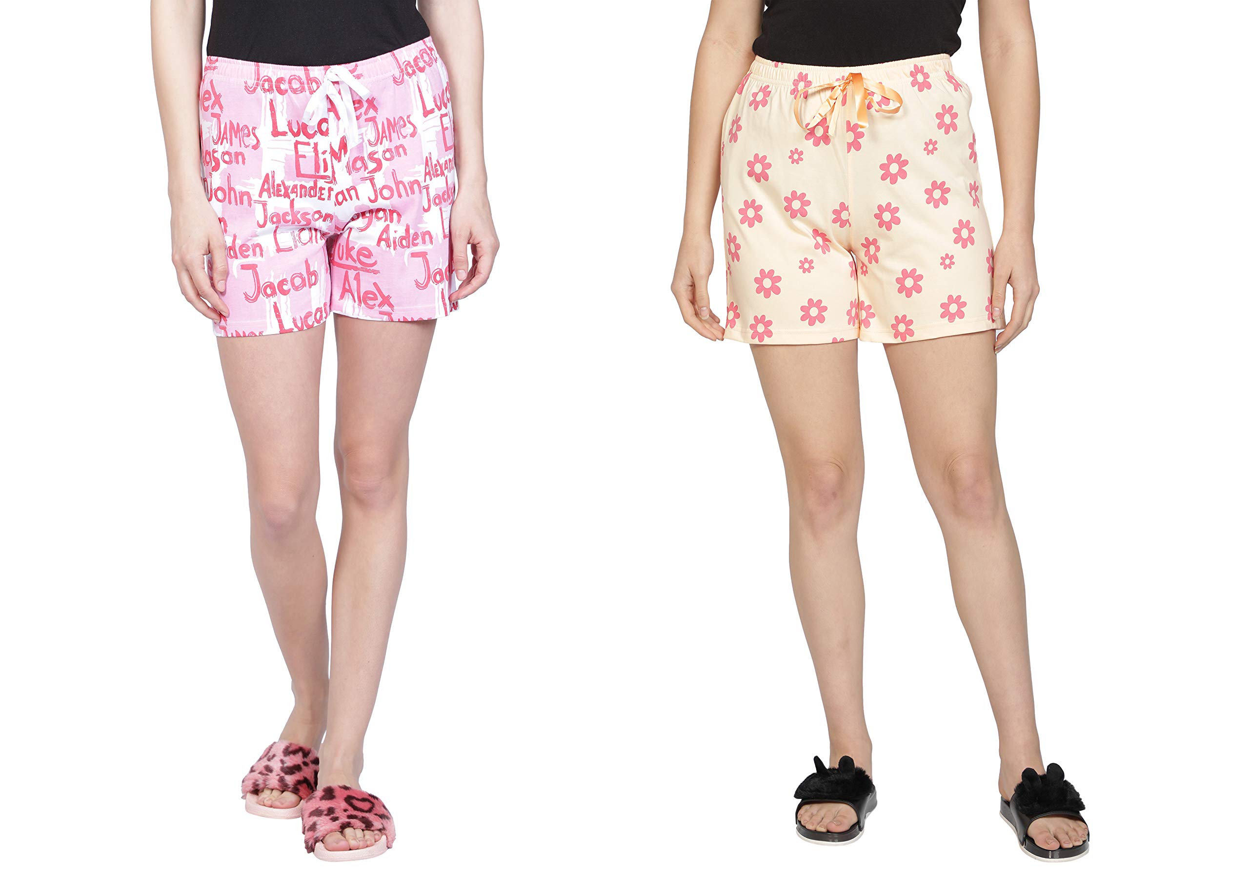 Club A9 Women's Cotton Printed Shorts - Multicolor