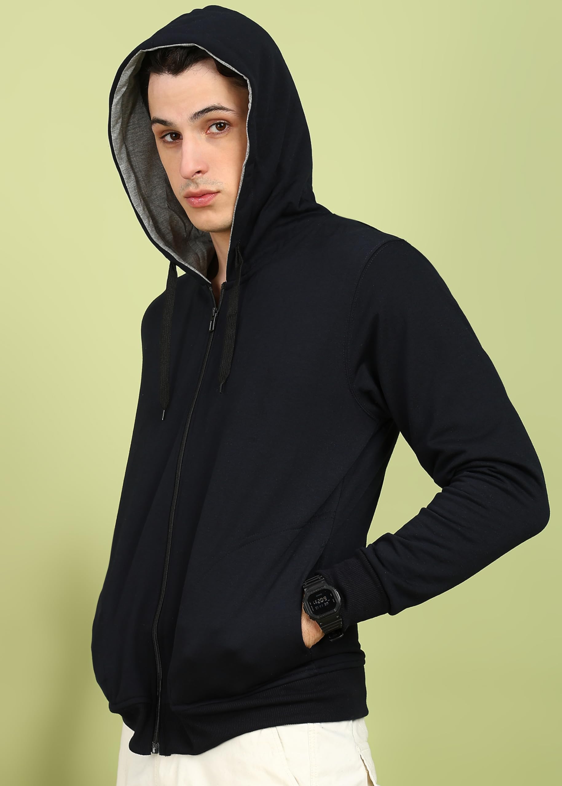 Alan Jones Men's Navy Zipper Hoodie Sweatshirt - Image 5