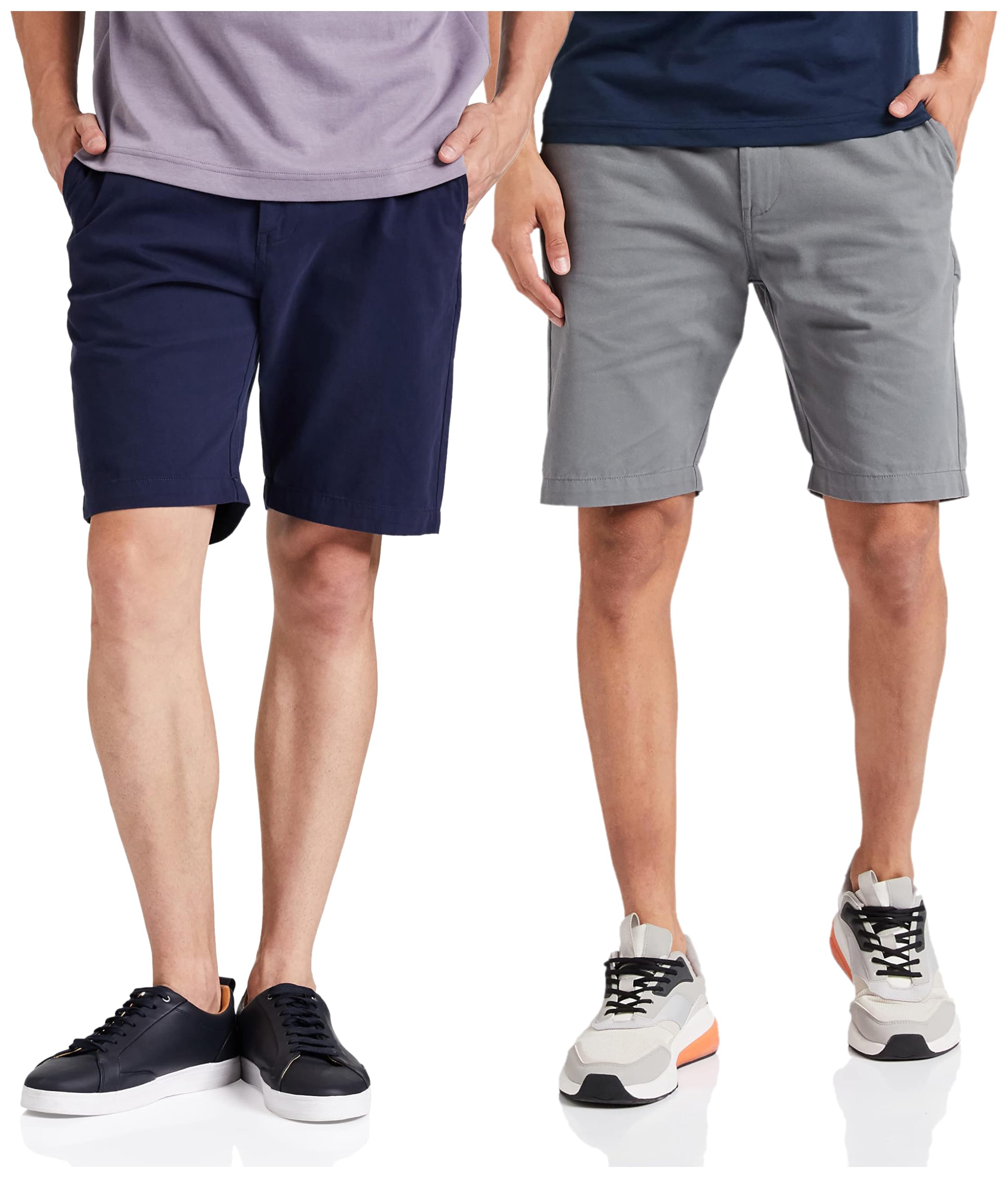 Cotton Chino Shorts for Men - Navy Grey