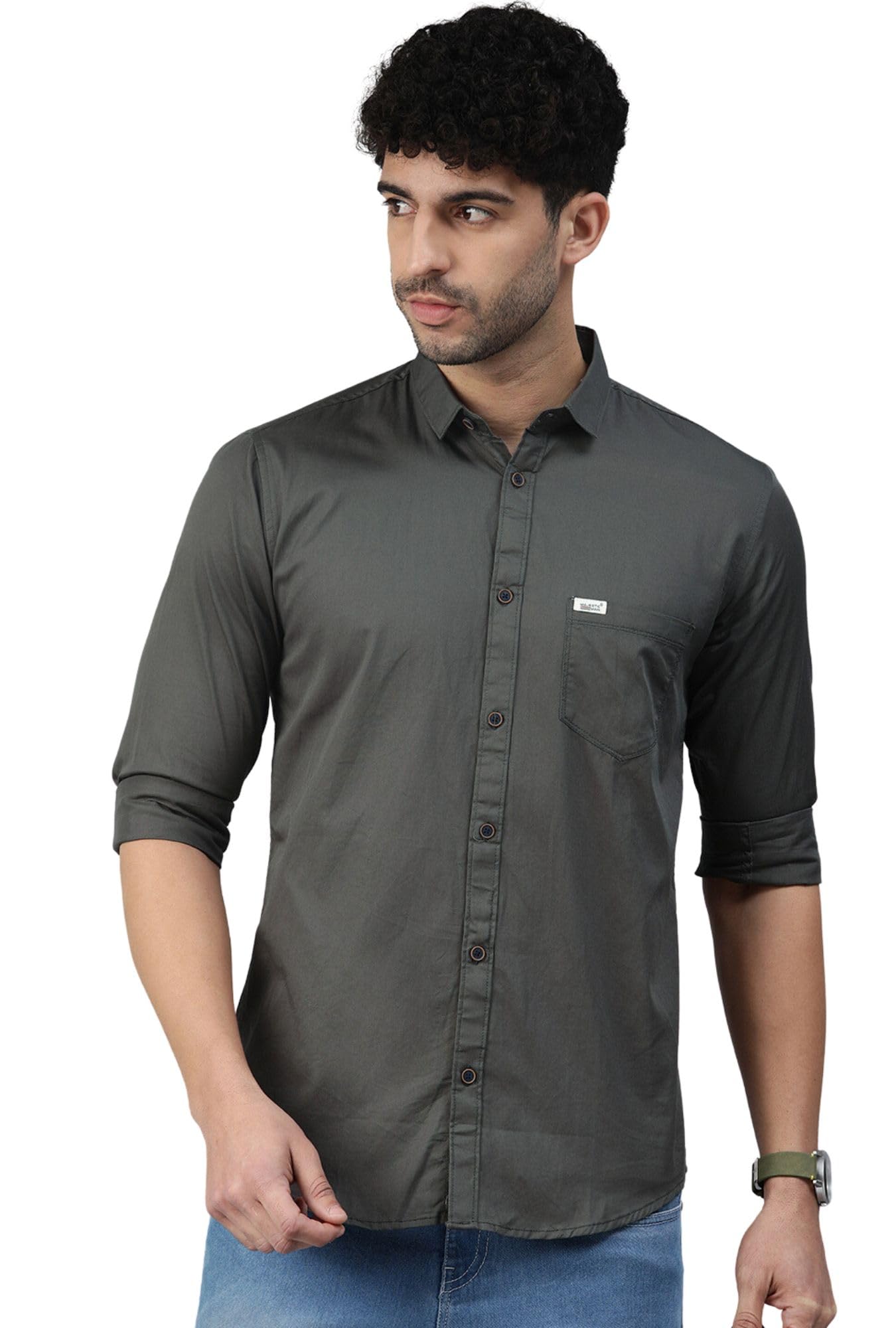 Majestic Man Casual Shirt for Men - Dark Grey