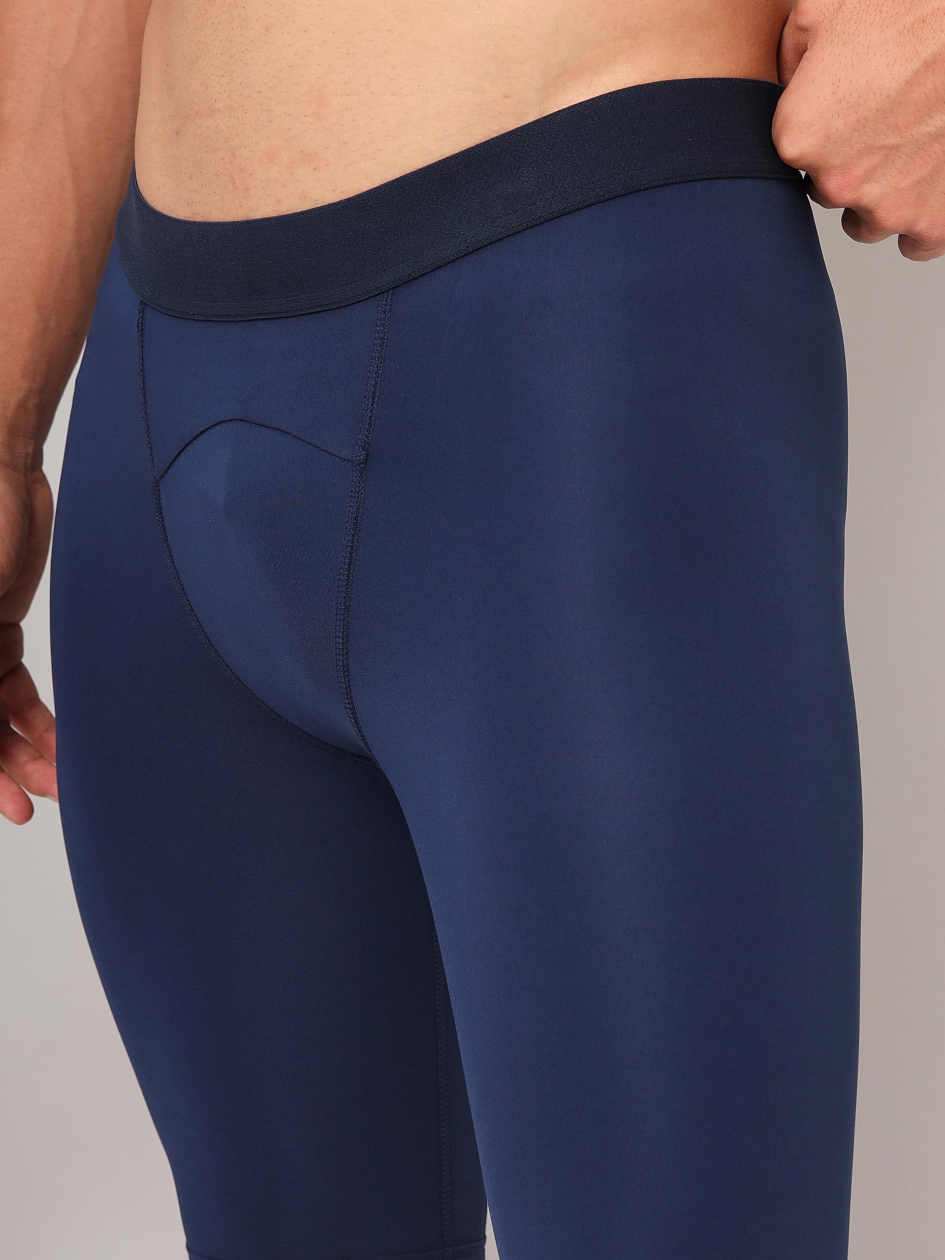 TECHNOSPORT Compression Tights for Men - Navy Blue - Image 5