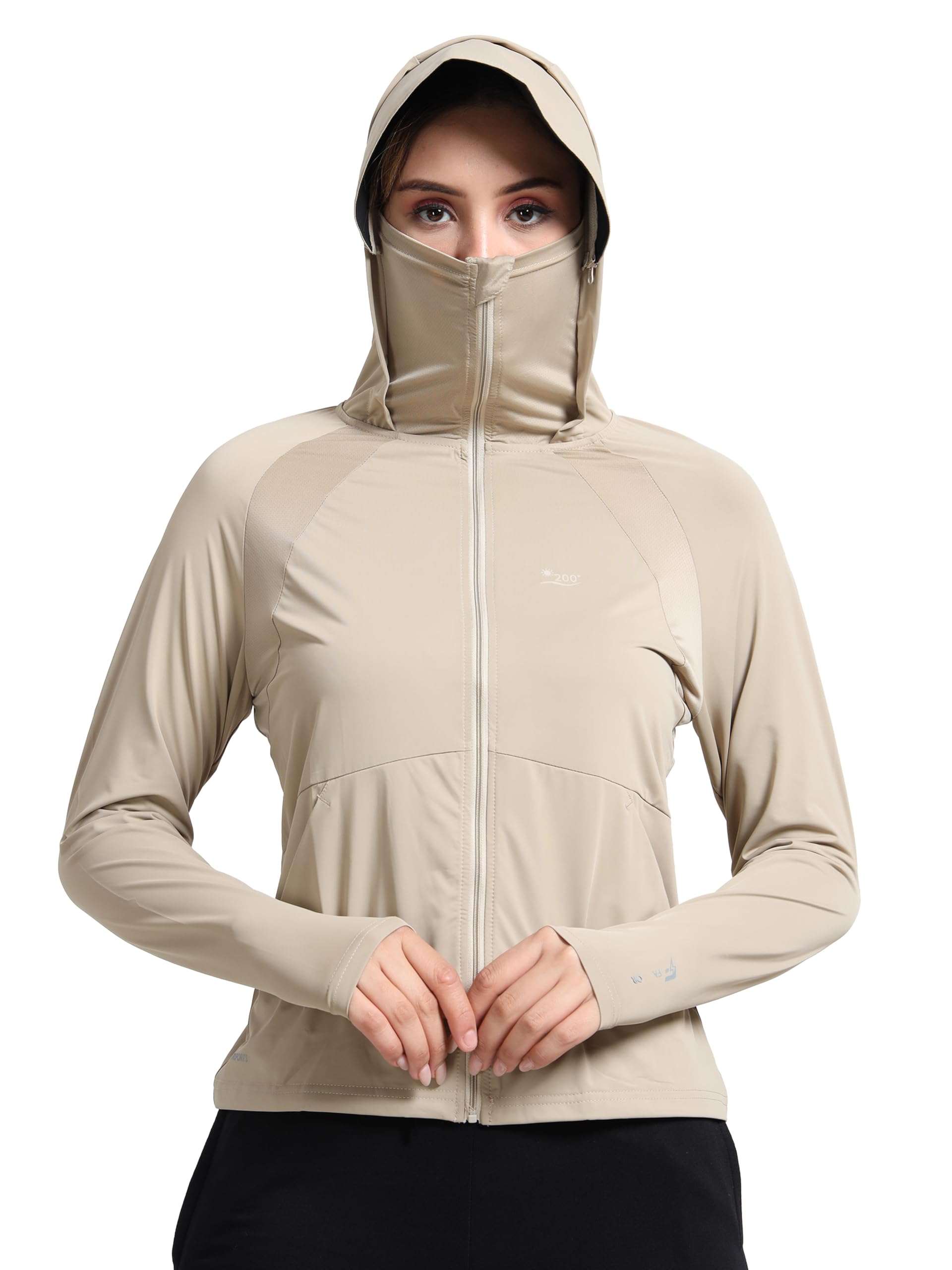 FABSPORTS Women's UV Protection Sun Screen Jacket - Beige