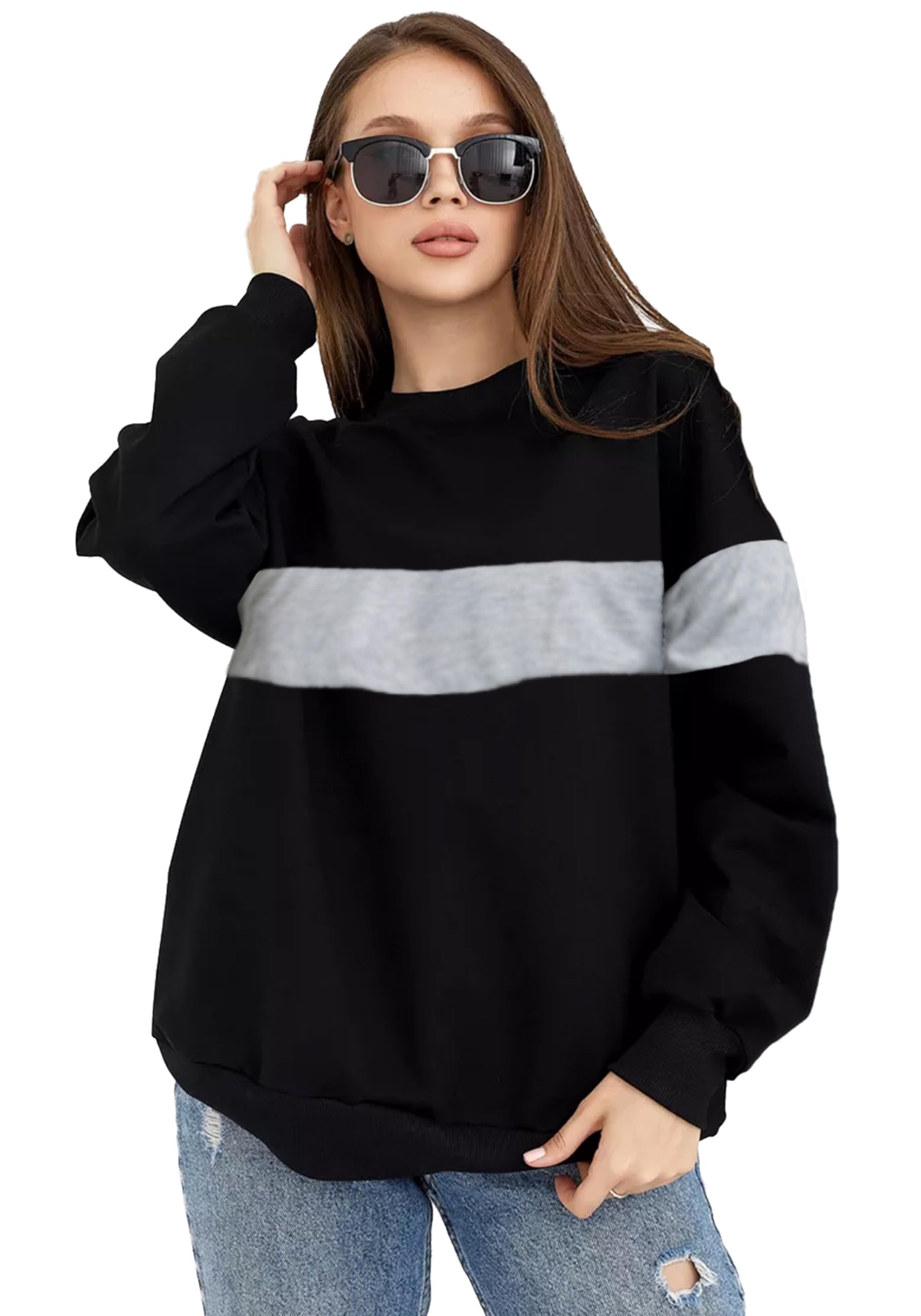 LEOTUDE Black Sweatshirt for Women
