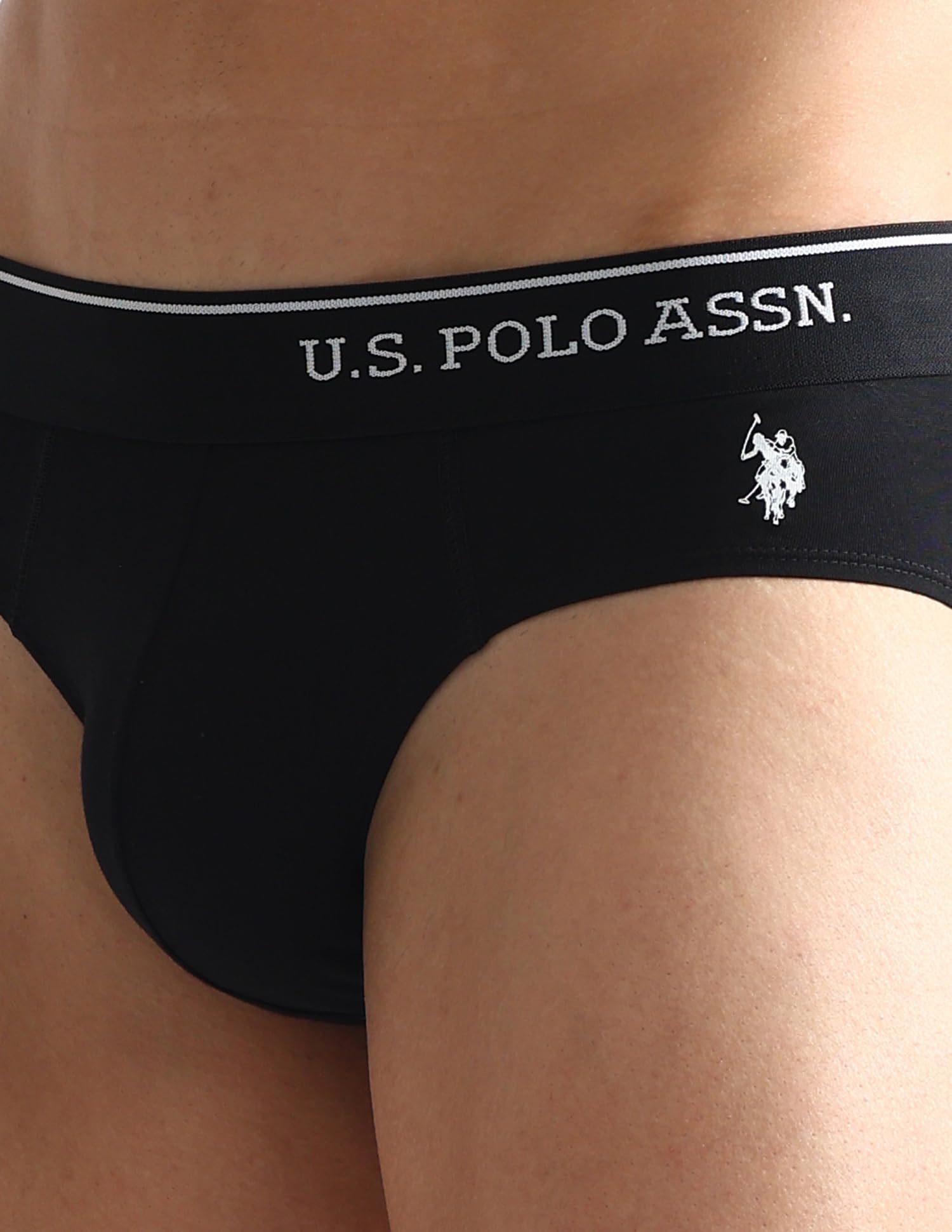 U.S. POLO ASSN. Men's Cotton Blend Briefs - Black - Image 5