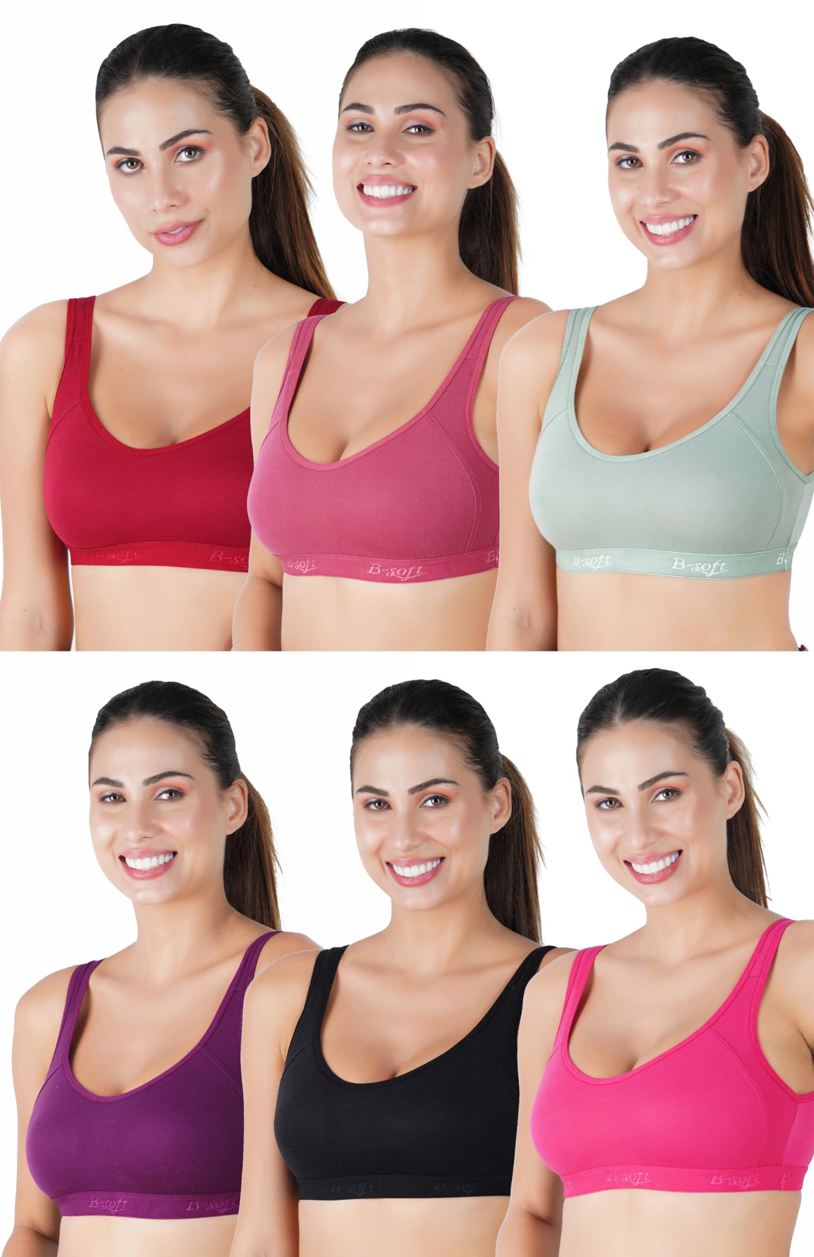 B-SOFT Seamless Non-Padded Wire Free Sports Bra