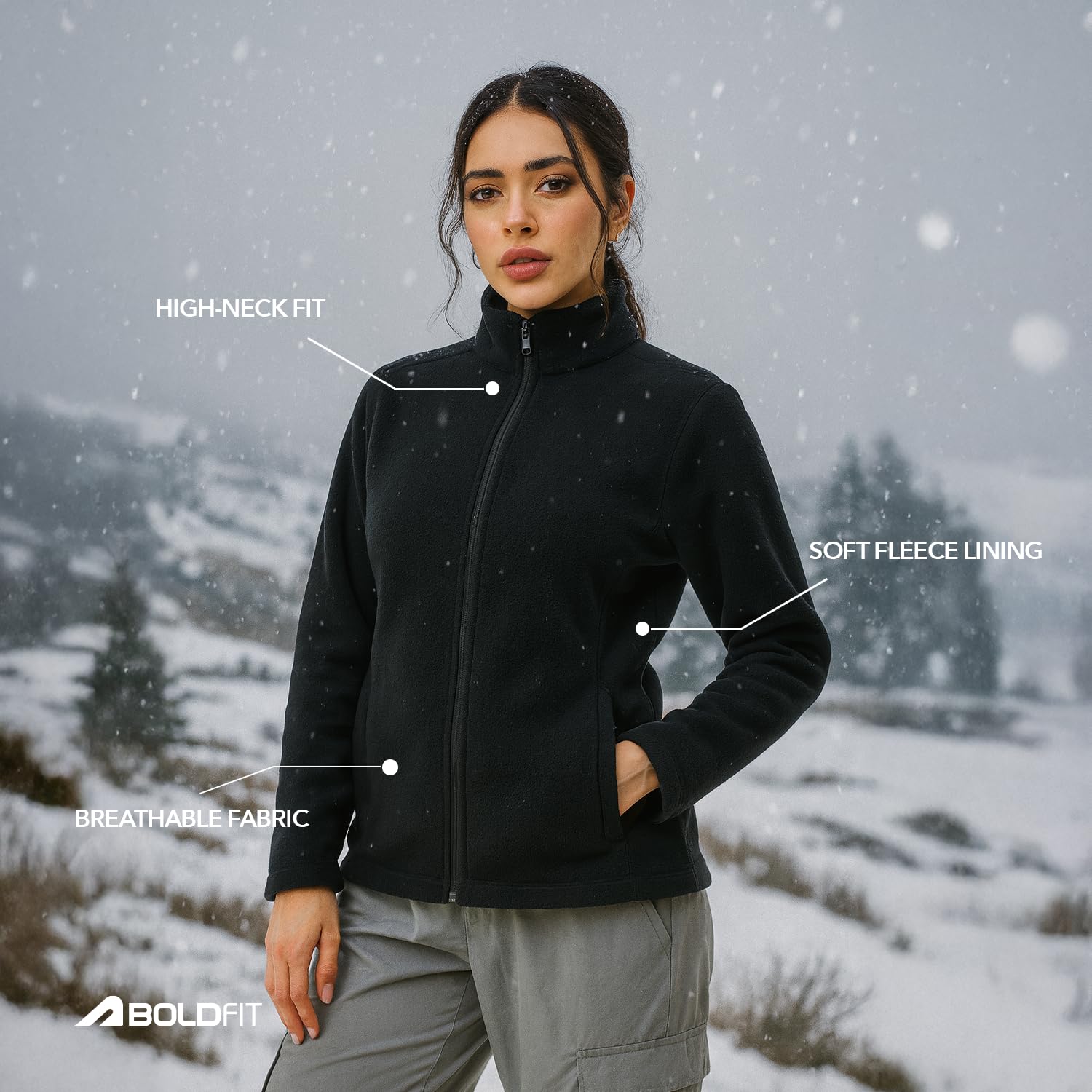 Boldfit Women's High Neck Sweatshirt - Image 3