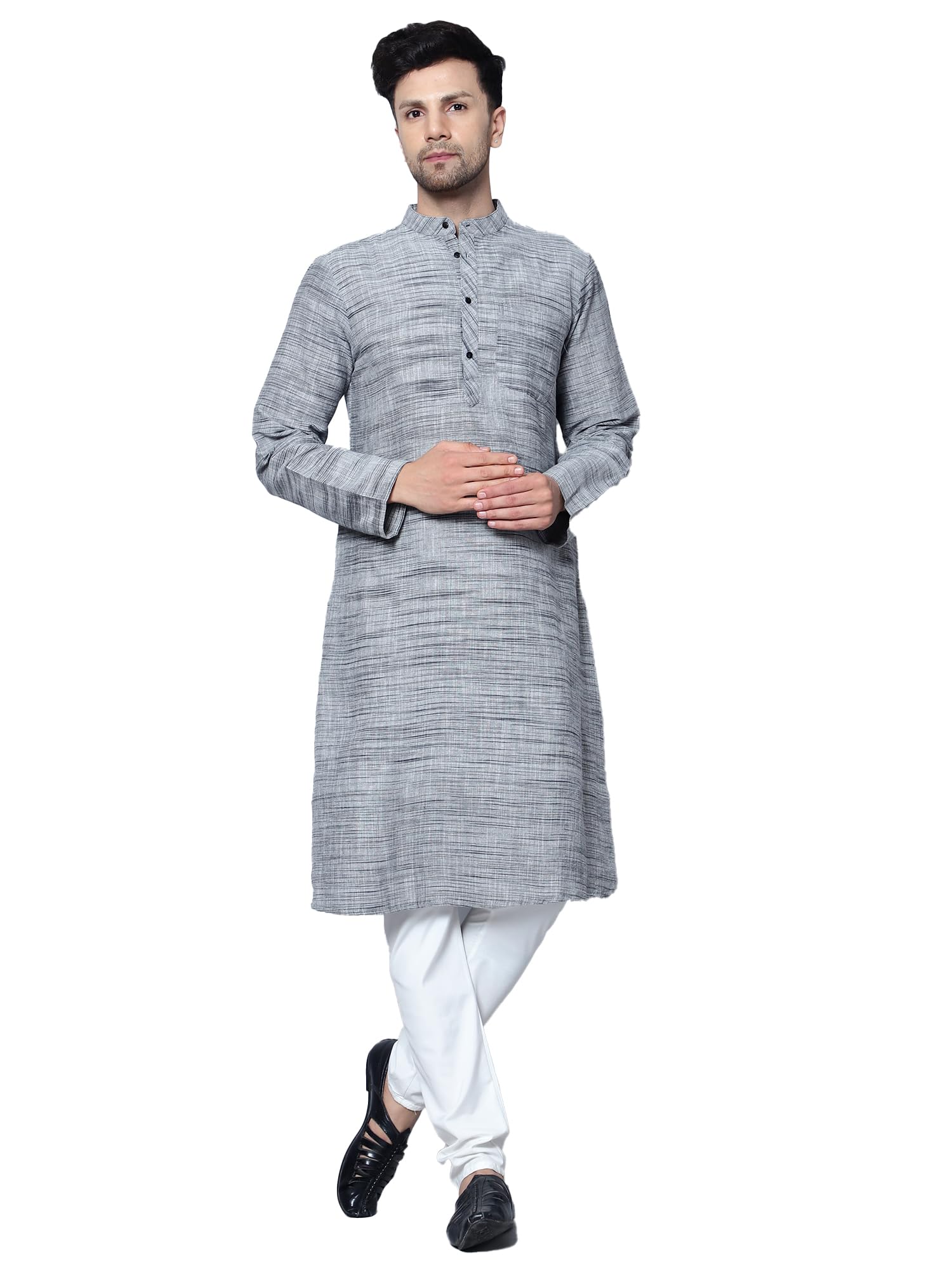 CHIKAN Men Cotton Kurta - Grey