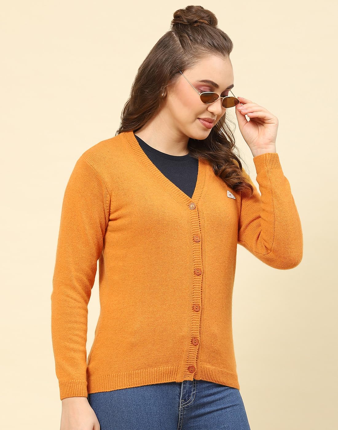 Monte Carlo Womens Cardigan - Mustard - Image 3