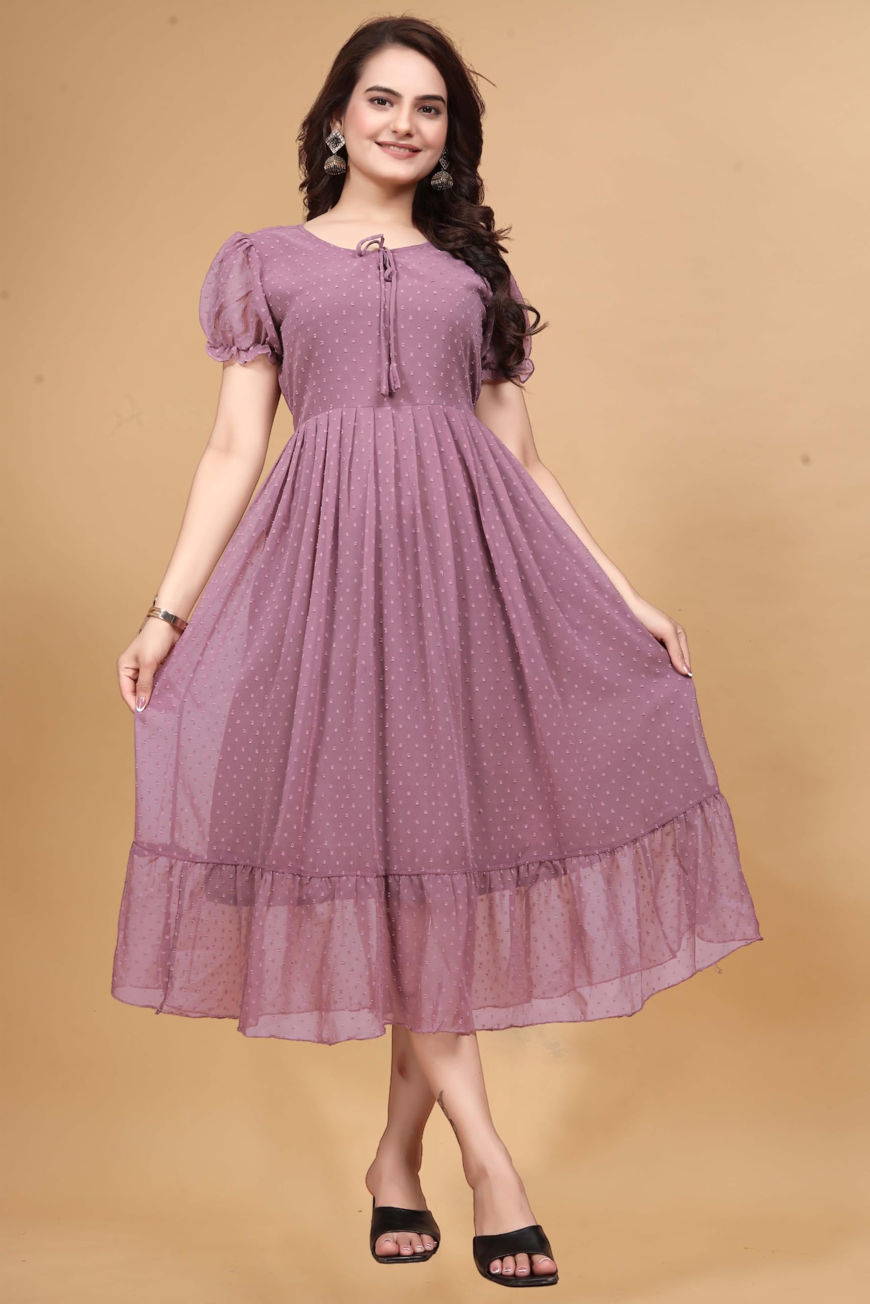 HOSI Georgette Printed Maxi Dress for Women - Image 4