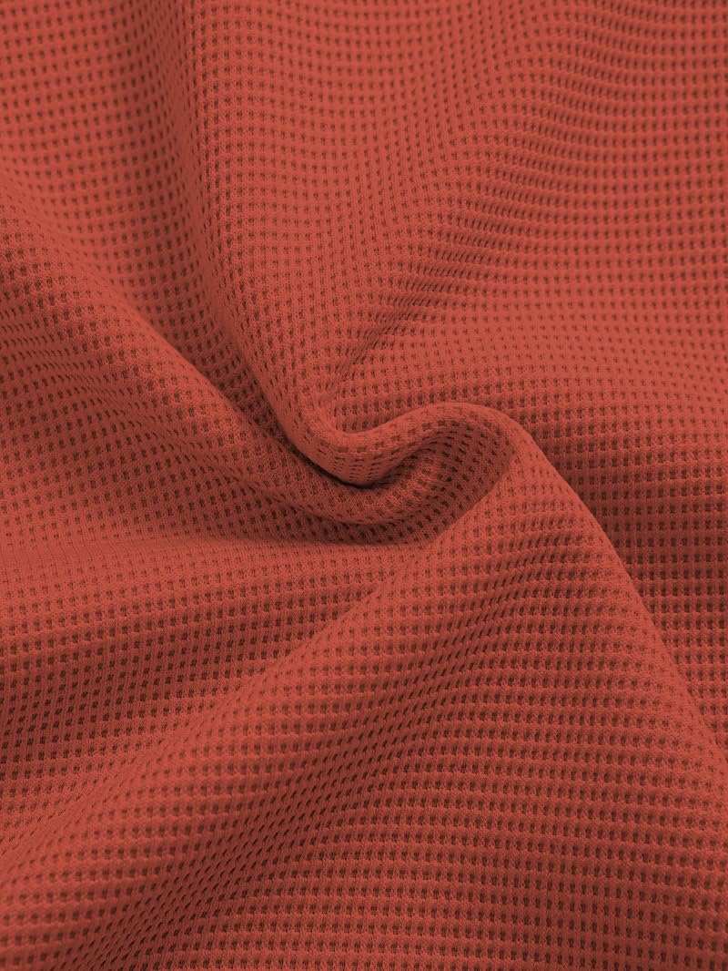 TAGDO Waffle Knit Polo T-Shirt for Men - Rust - Image 5