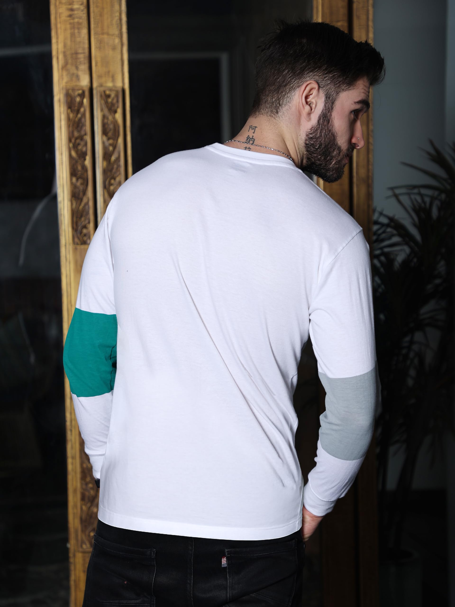 JUARI Men's Printed Full Sleeve T-Shirt - White - Image 2