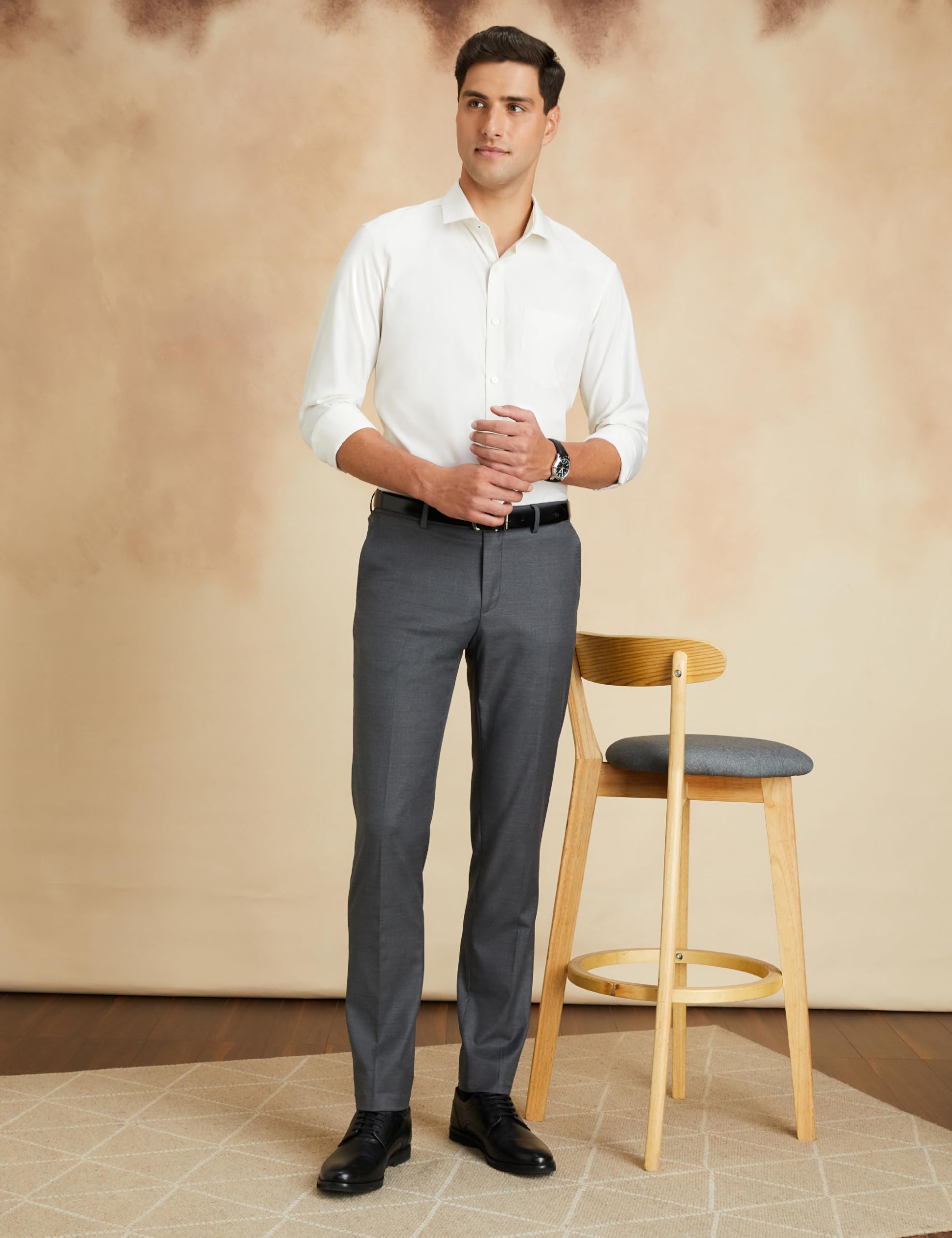 Symbol Men Formal Pants - Charcoal Grey - Image 3