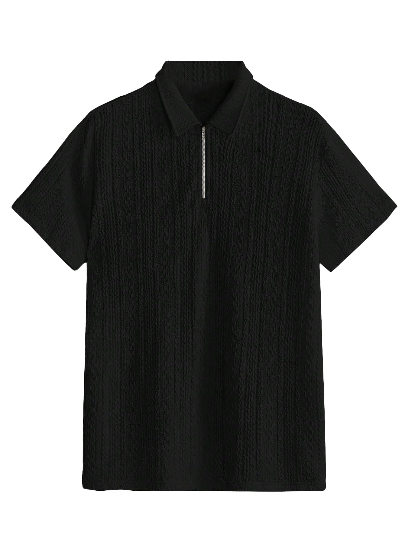 TAGDO Men Jacquard Chain Polo Shirt - Black