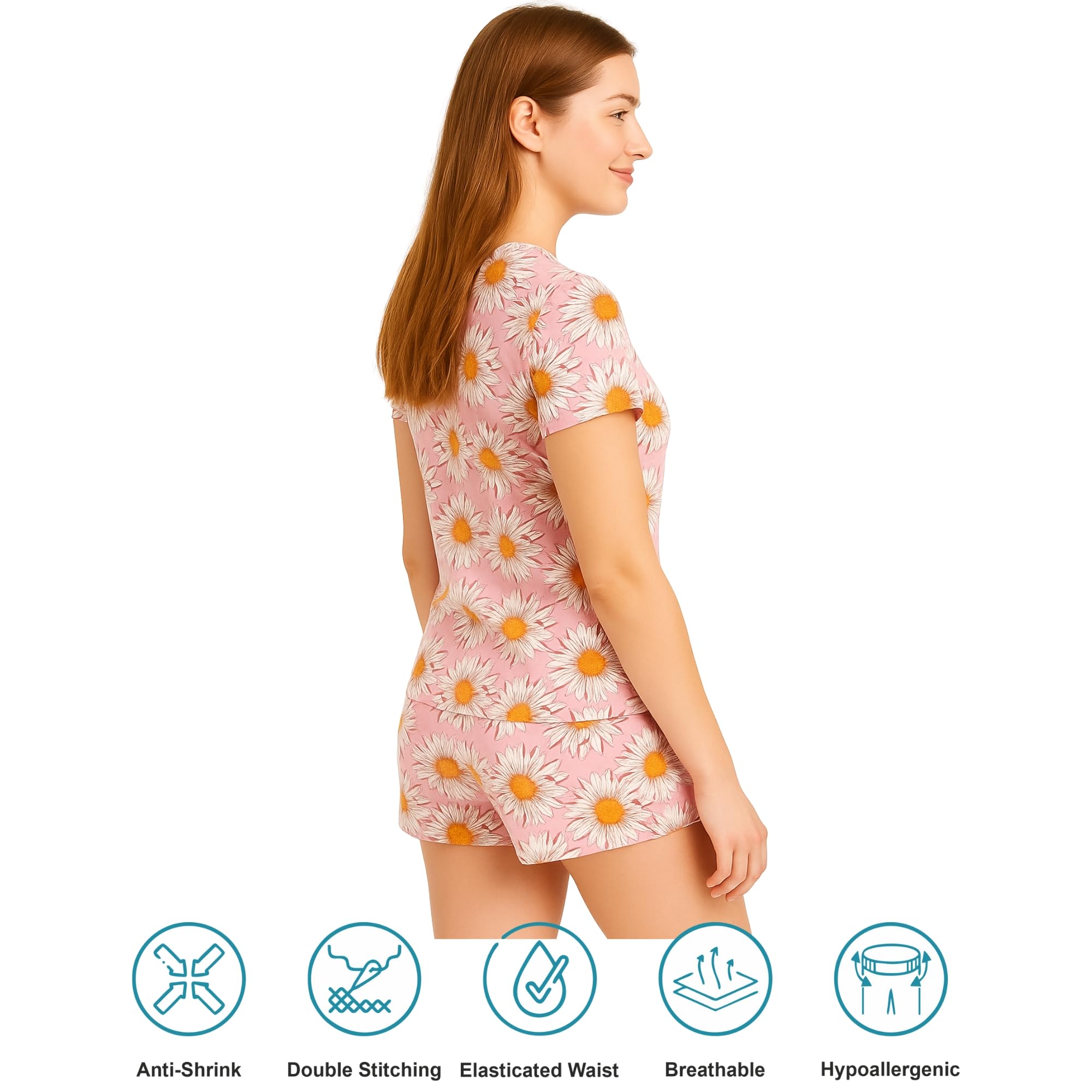 Hestia Night Suit for Women - Sunflower Print - Image 3