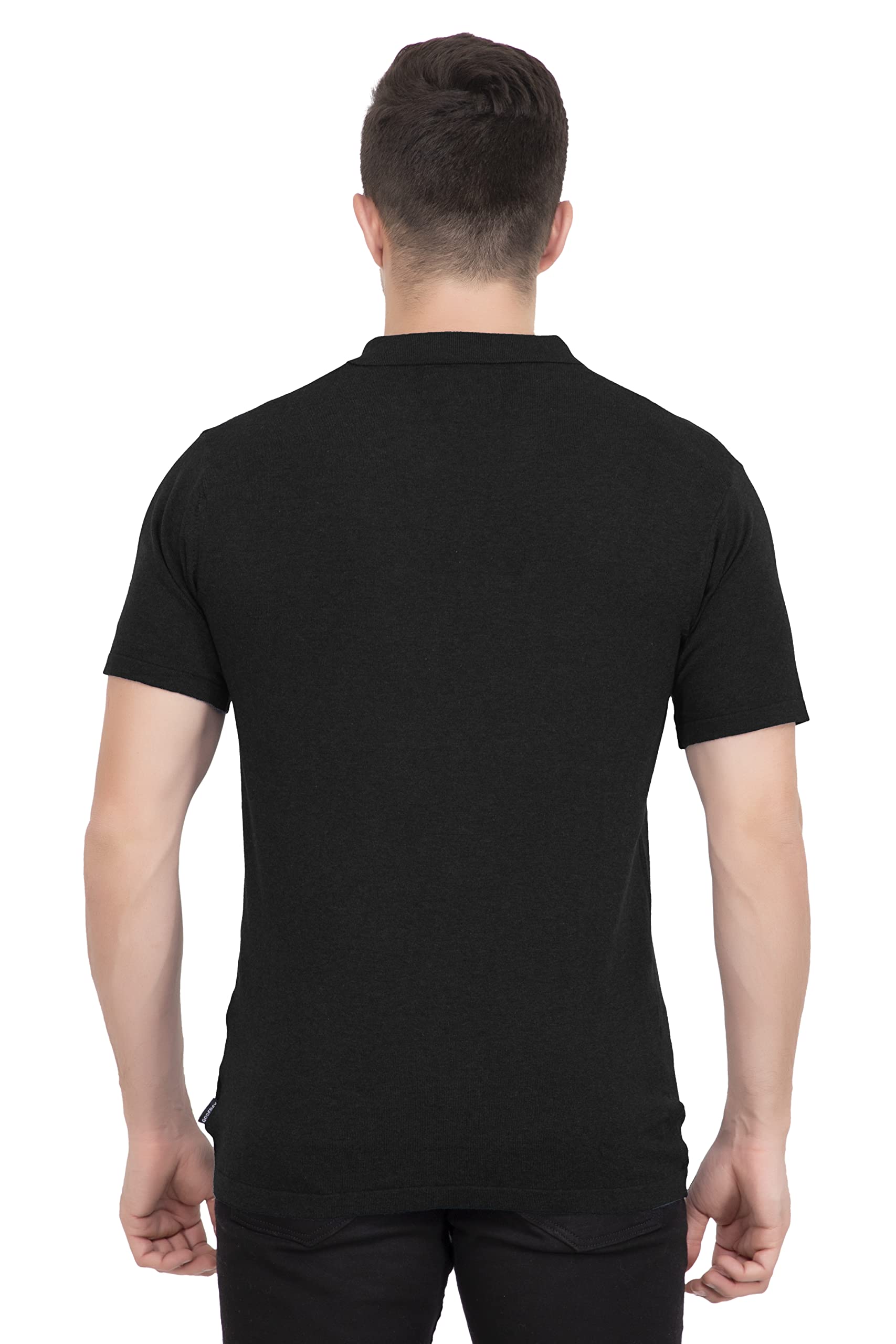 GODFREY Men's Black Polo T-Shirt with Pocket - Image 3