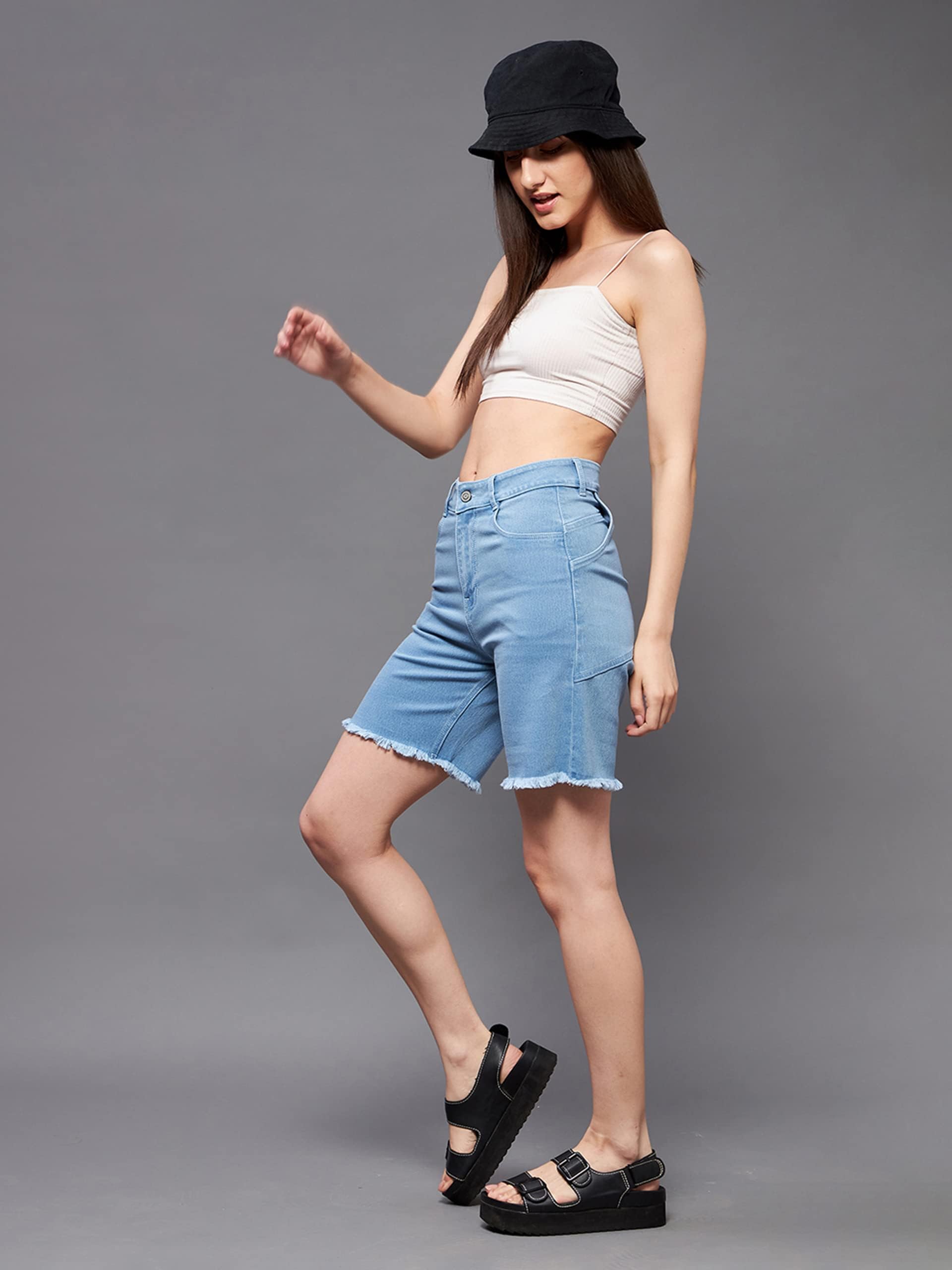 Miss Chase Women's Light Blue Denim Shorts - Image 5