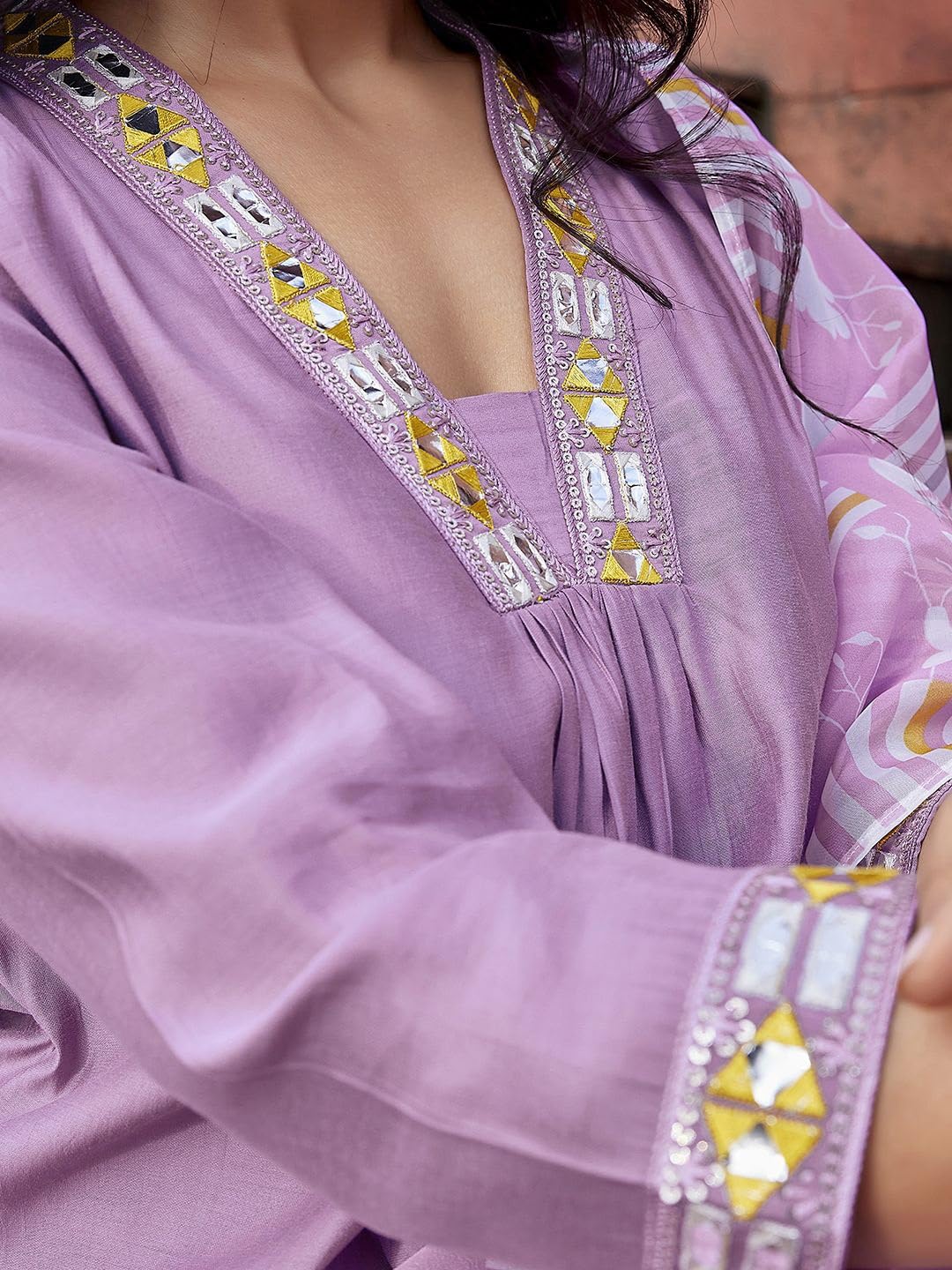 SHIENZY Women's Embroidered Kurta Pant with Dupatta - Image 5