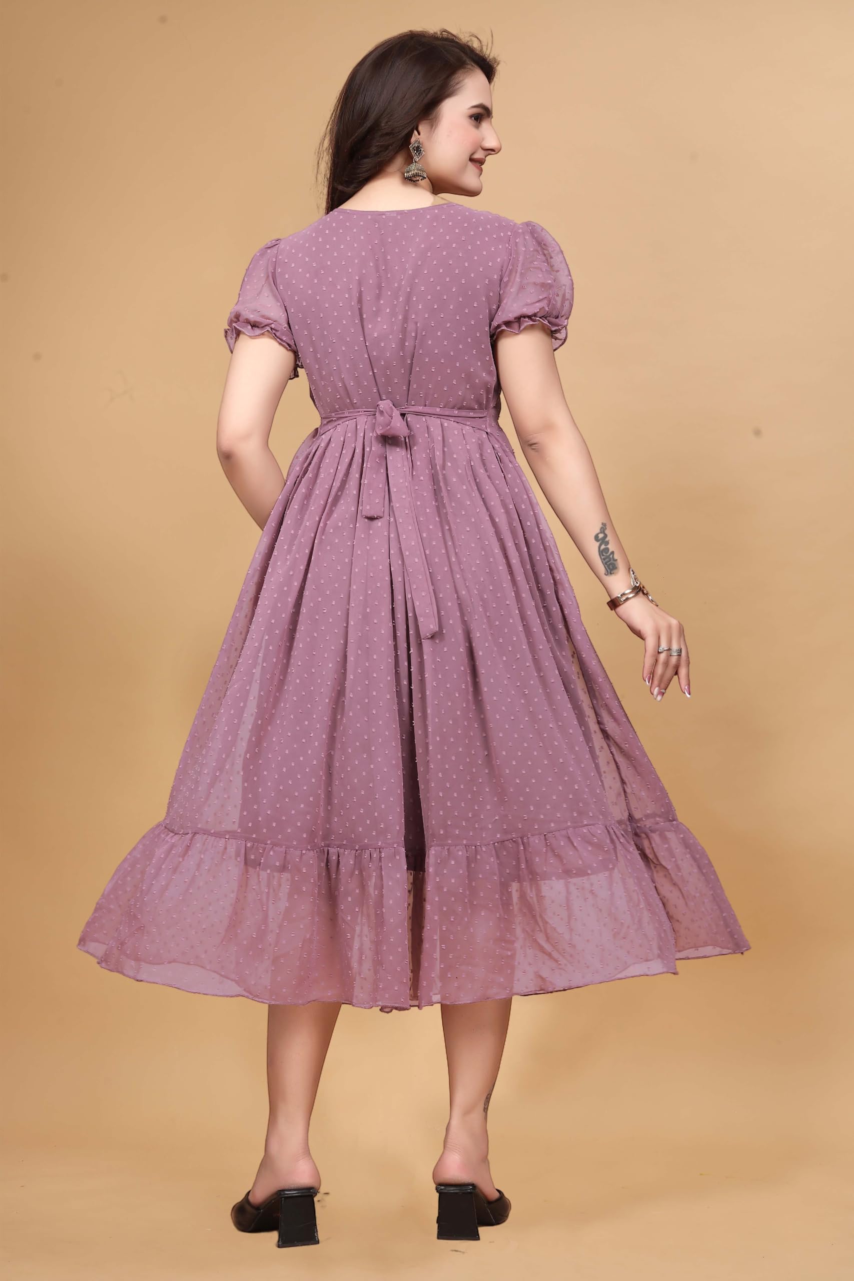 HOSI Georgette Printed Maxi Dress for Women - Image 3