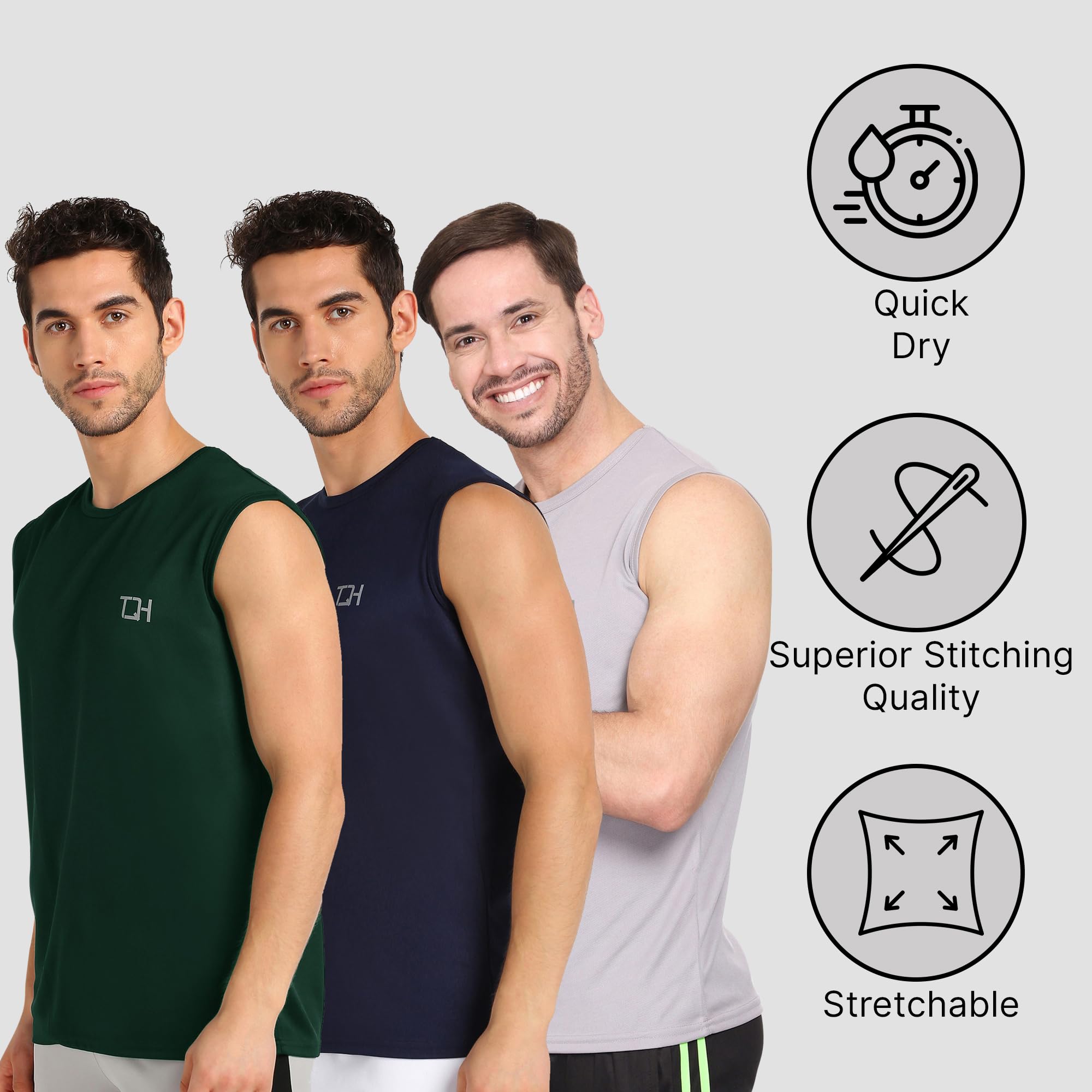 TQH Men Polyester Sleeveless T-Shirt - Image 3