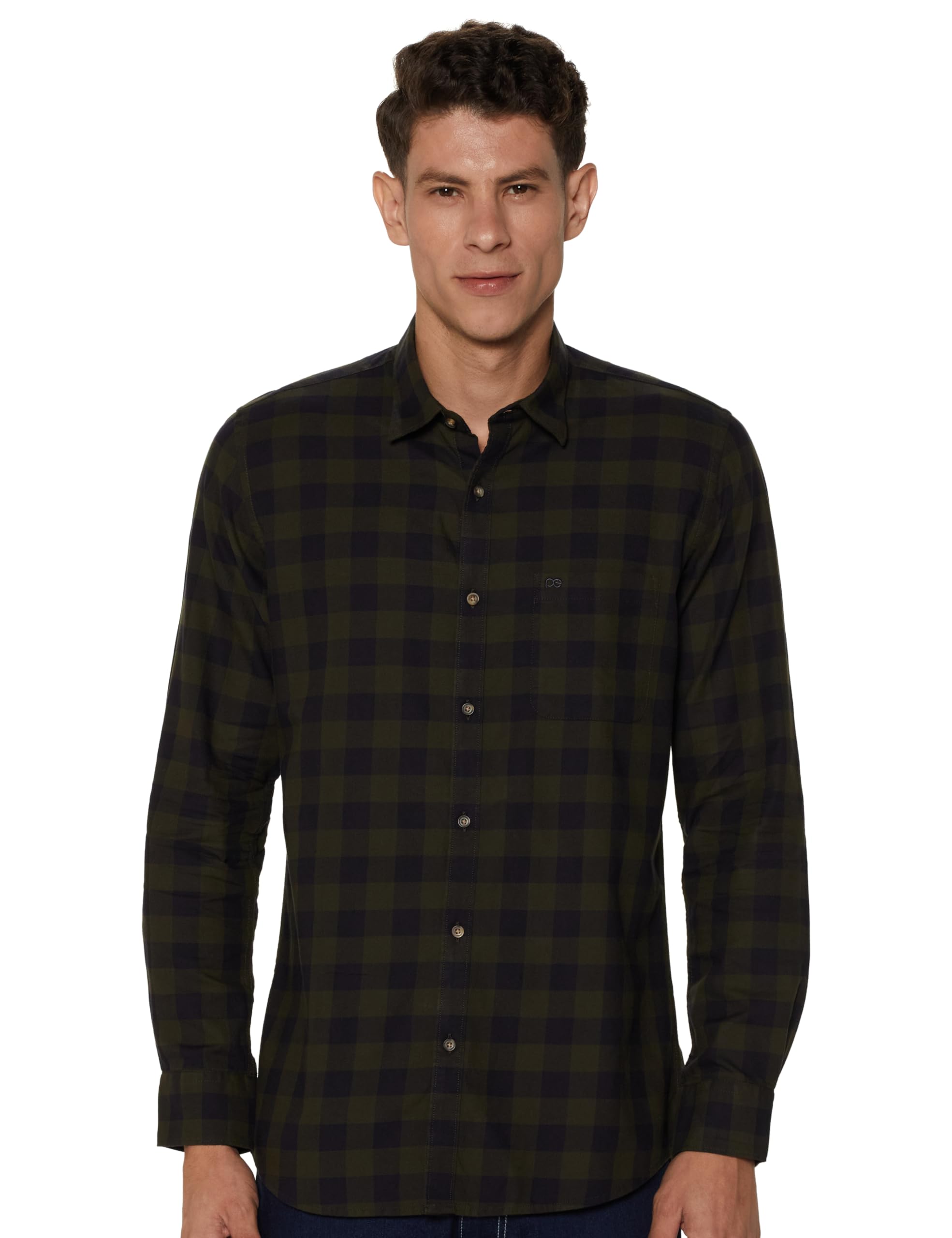 Peter England Men's Shirt - Olive