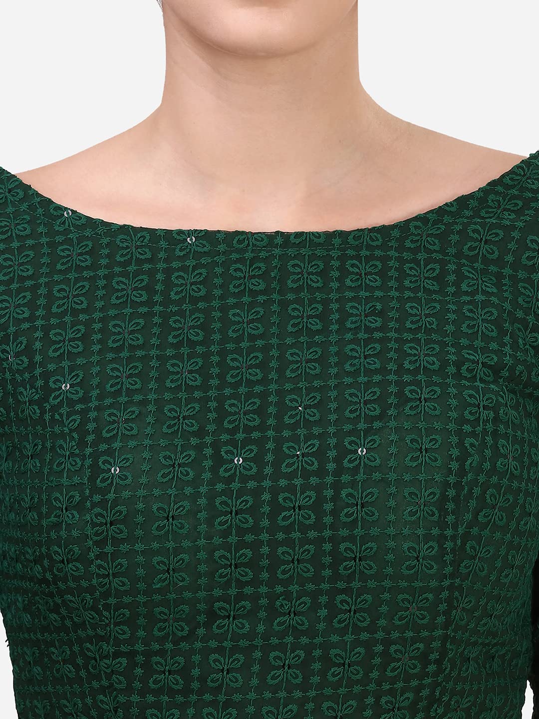 OOMPH Women's Cotton Schiffli Blouse - Image 5