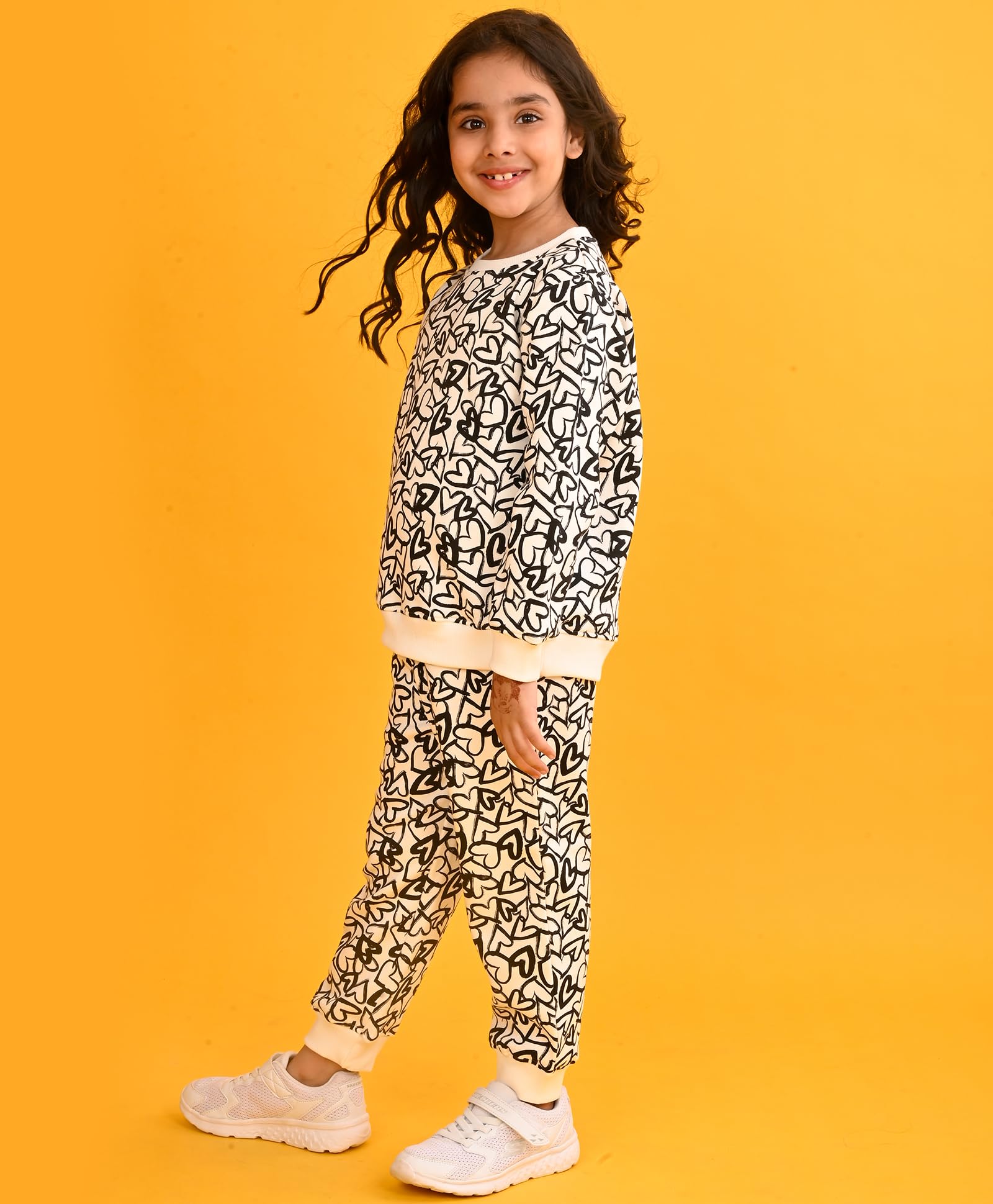 ANTHRILO Girls Black Fleece Sweatshirt Set - Image 2